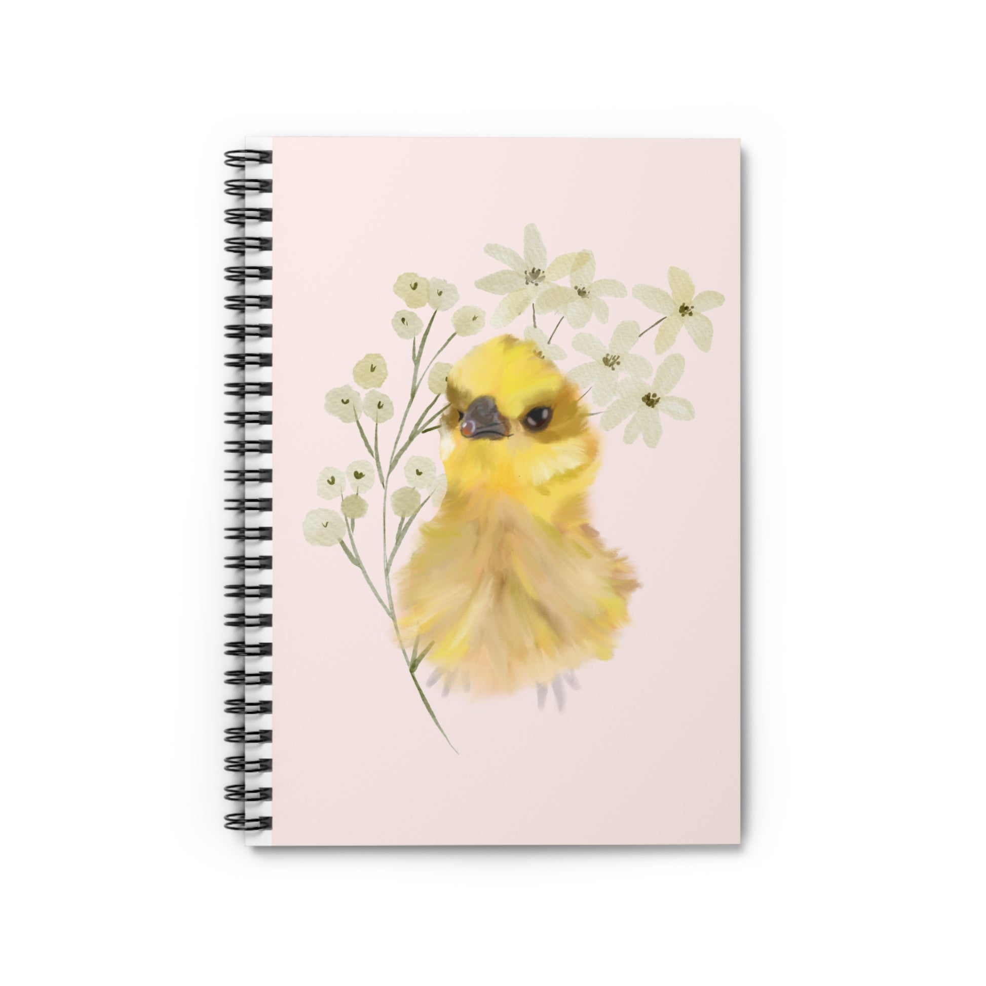 Ruled Line Spiral Notebook - Baby Chick Silkie Design