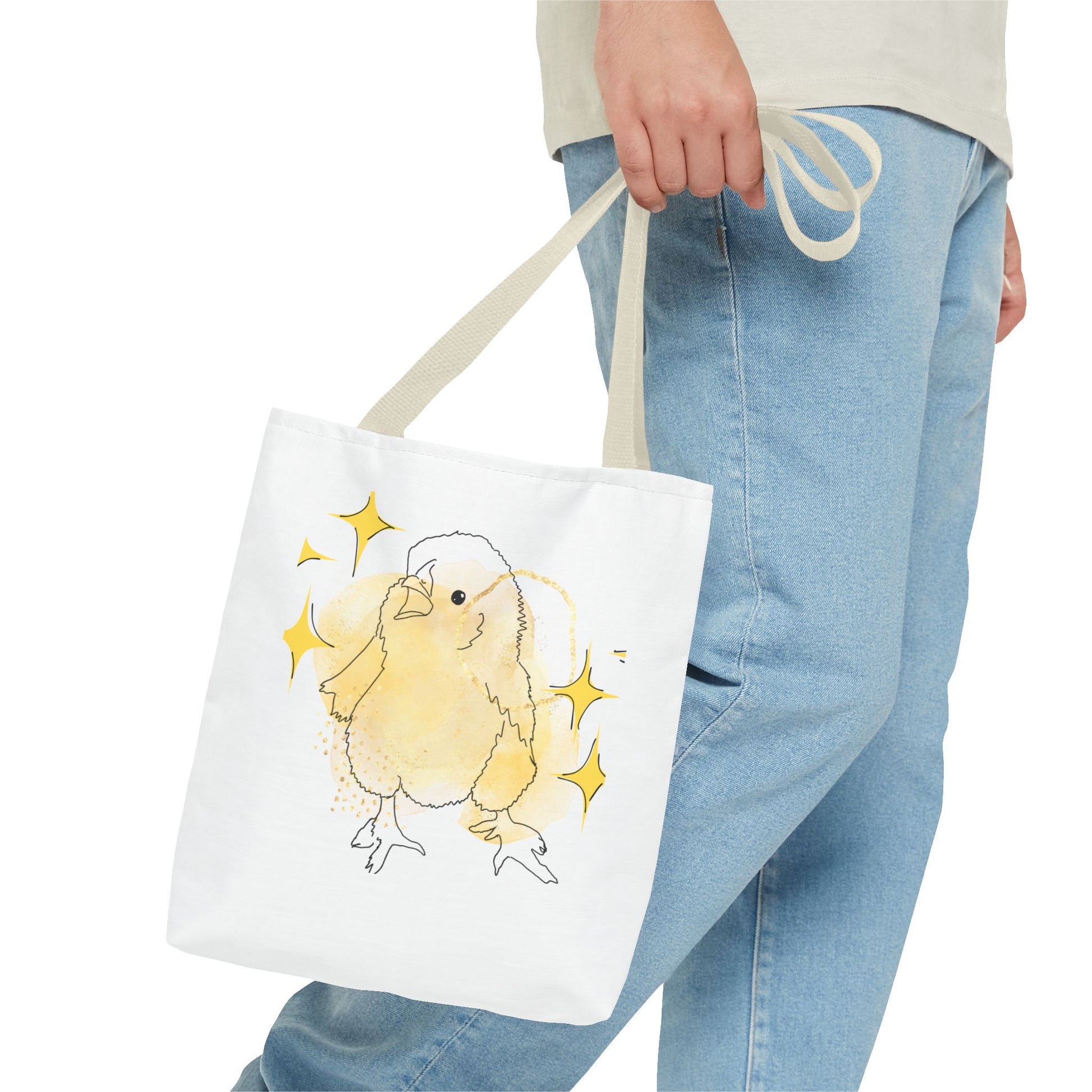 Faverolle Chick With Stars Tote Bag (AOP)
