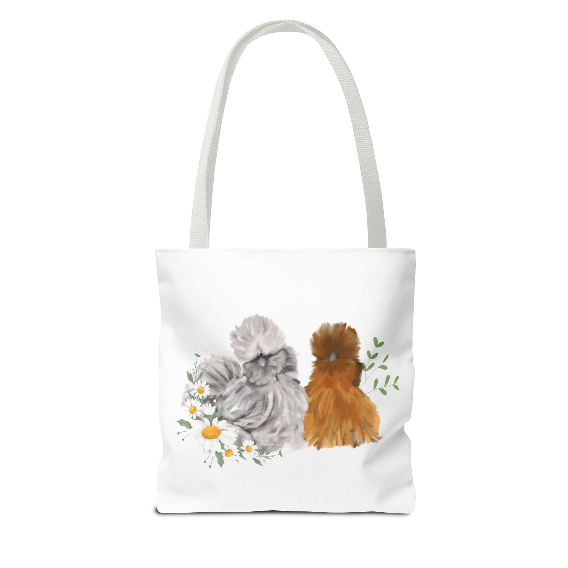 Silkie Fluff & Daisy Flowers Tote Bag