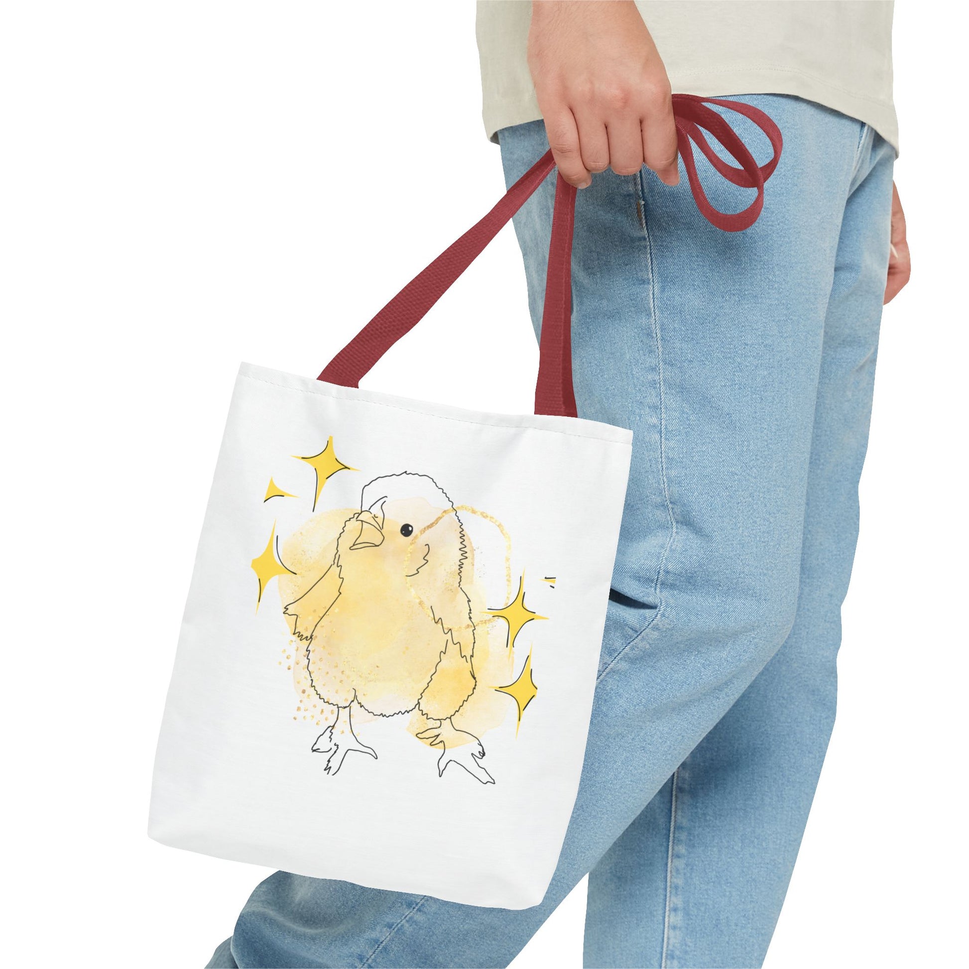 Faverolle Chick With Stars Tote Bag (AOP)