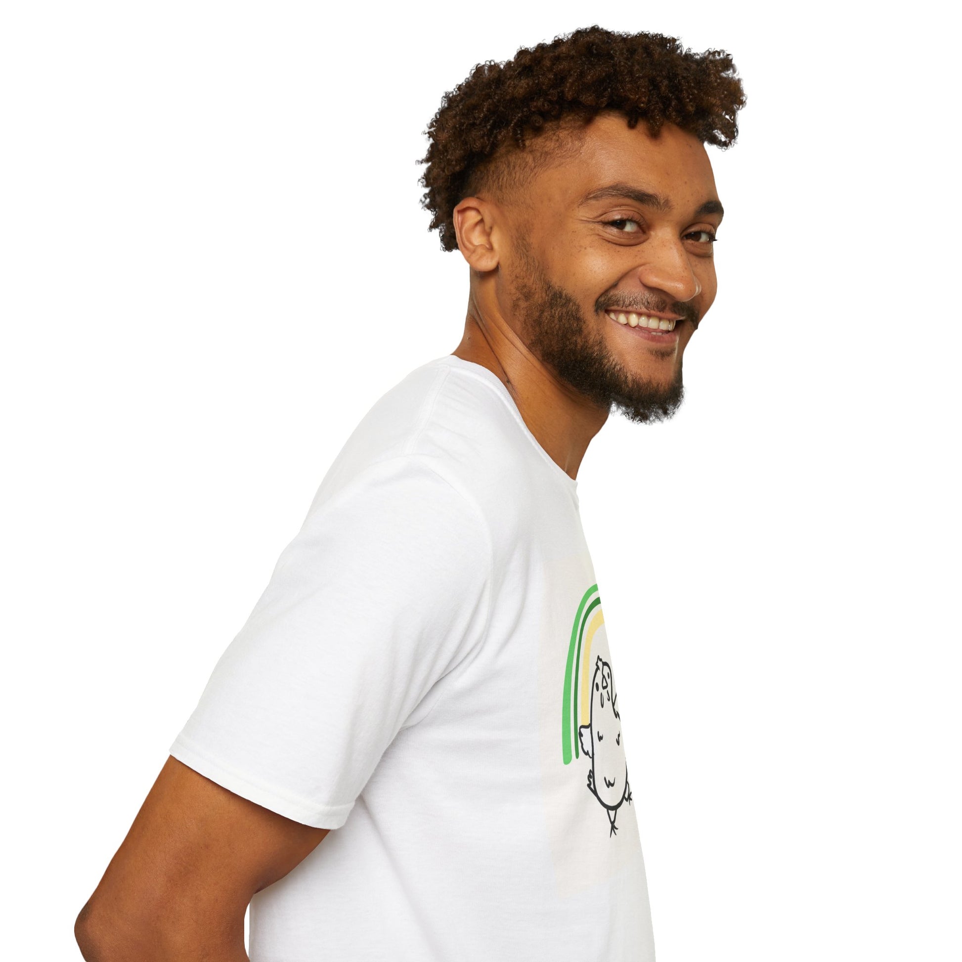 Whimsical St. Patrick's Day Chicken T-Shirt - Unisex Softstyle Tee