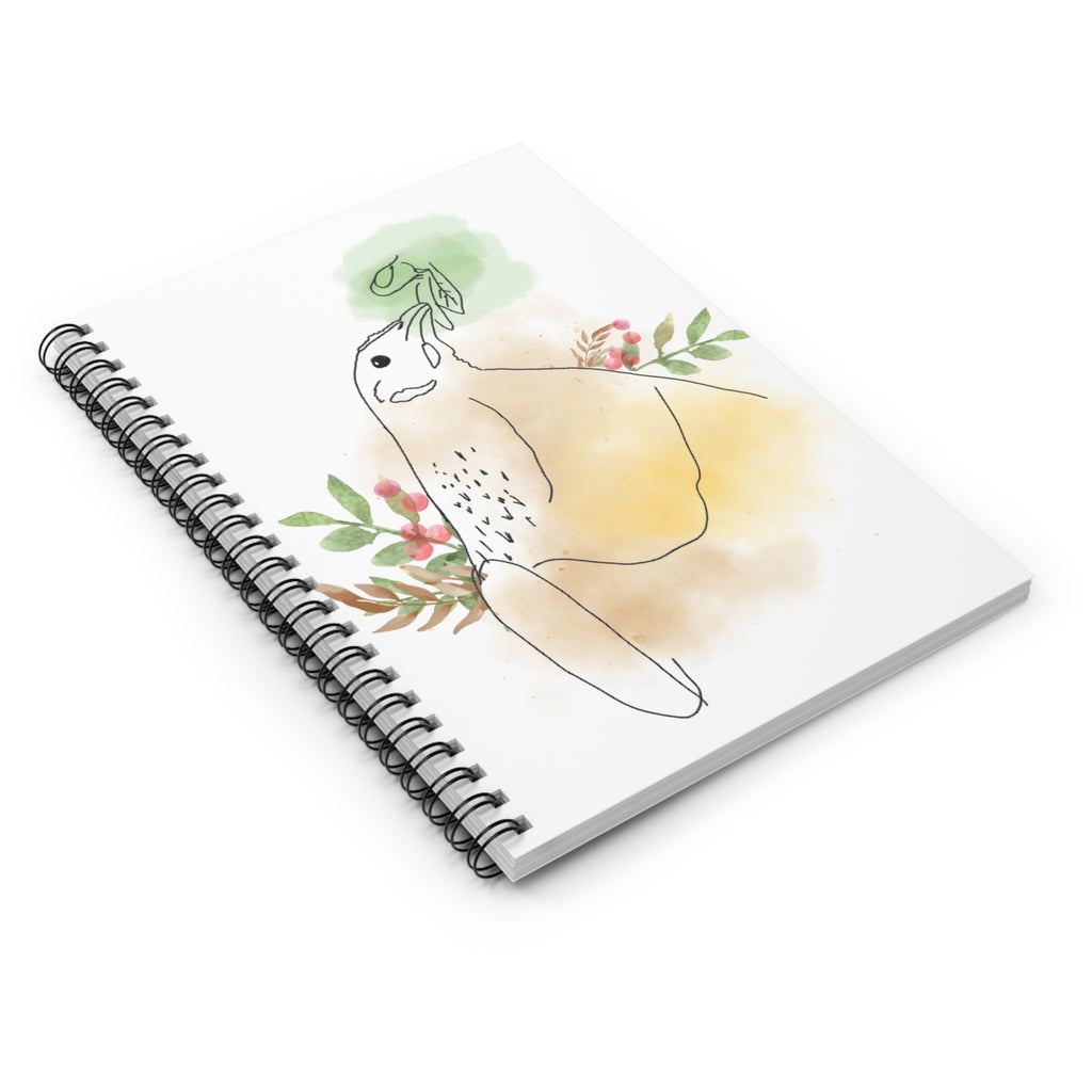 Golden Hen With Red Berries Spiral Notebook - Ruled Line