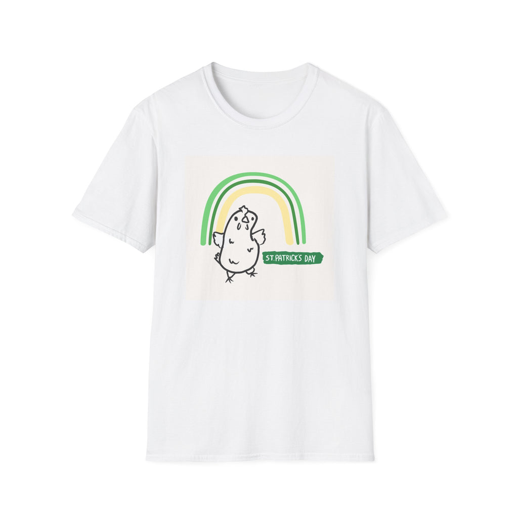 Whimsical St. Patrick's Day Chicken T-Shirt - Unisex Softstyle Tee