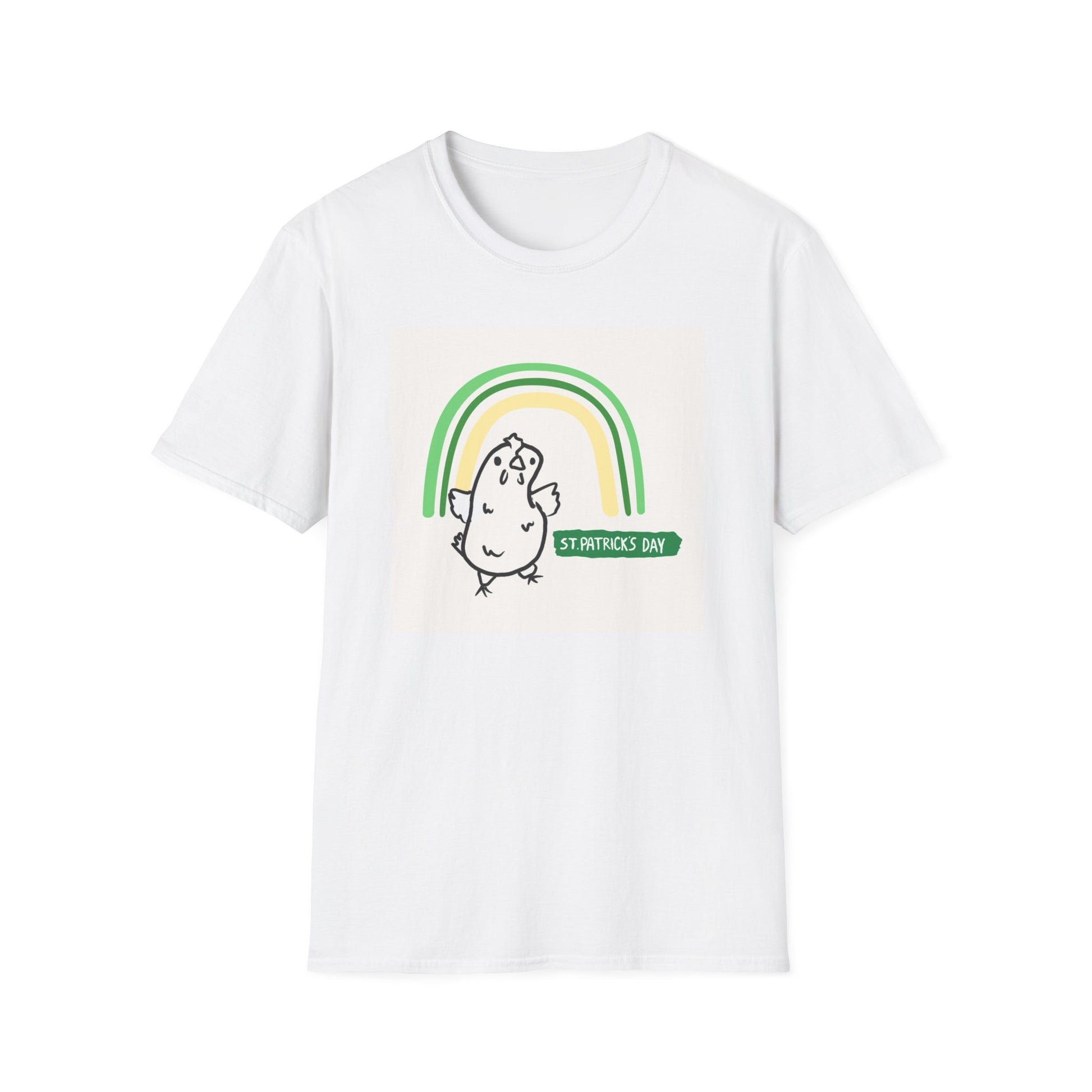 Whimsical St. Patrick's Day Chicken T-Shirt - Unisex Softstyle Tee