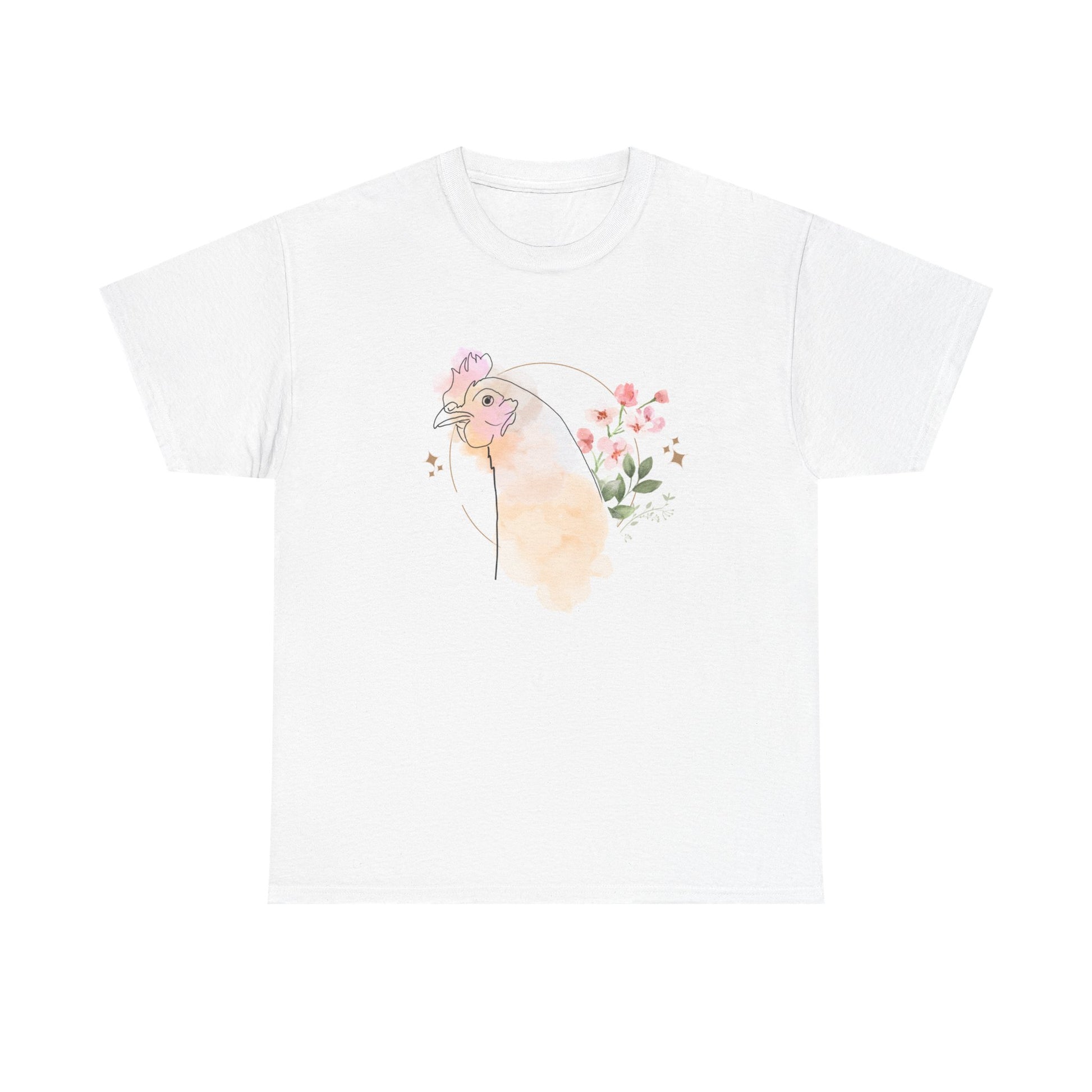 Pretty Chicken and Pink Flowers T-Shirt