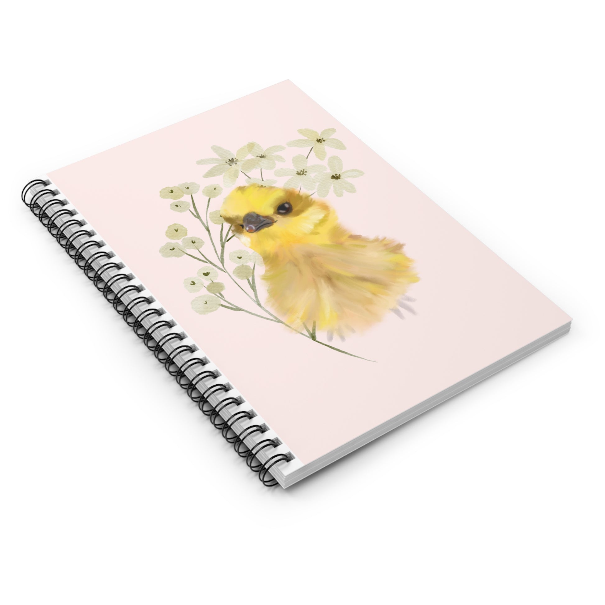 Ruled Line Spiral Notebook - Baby Chick Silkie Design