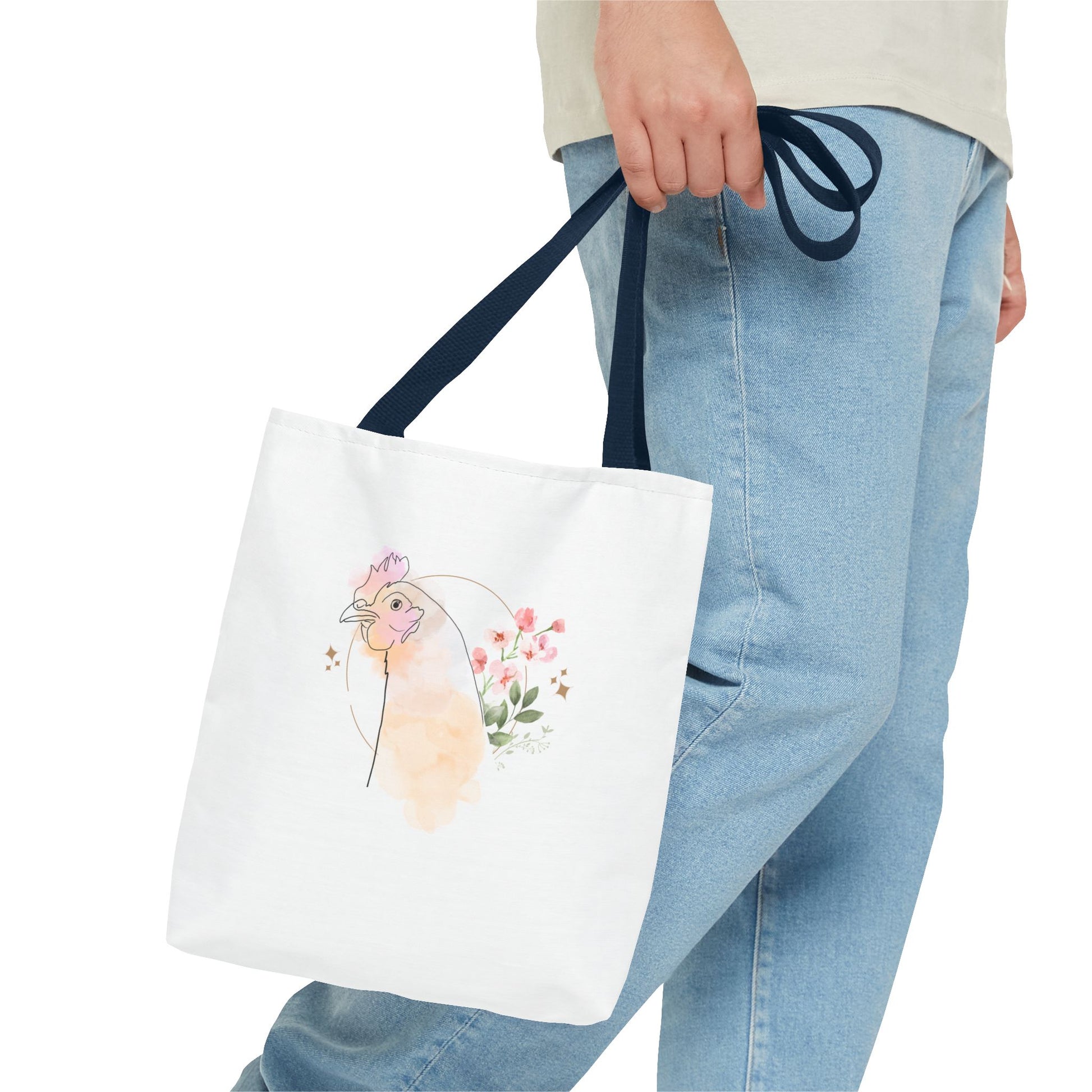 Chicken Flower Tote Bag