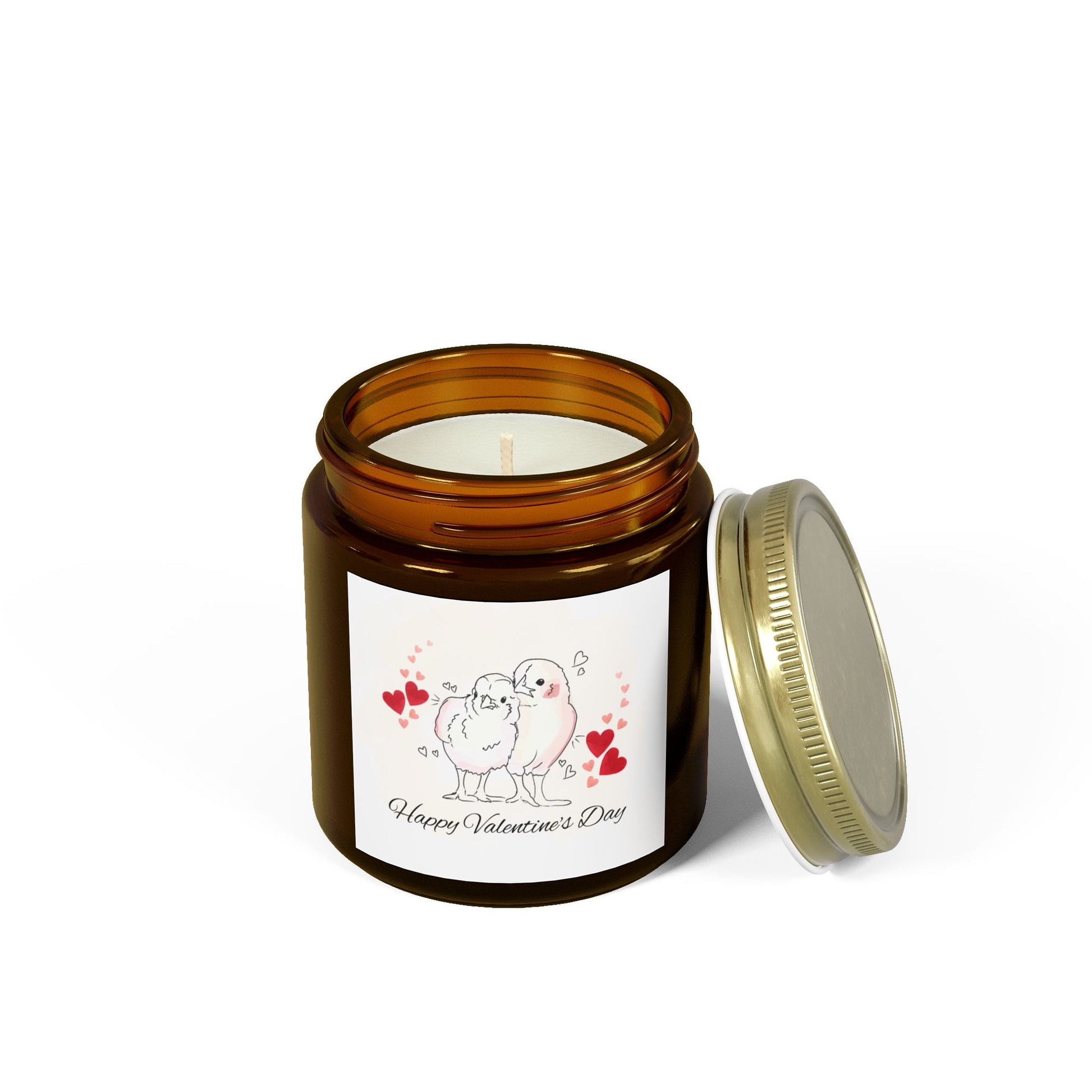 Scented Candle, Chicken Valentine's Day Coconut Apricot Wax (4oz, 9oz)