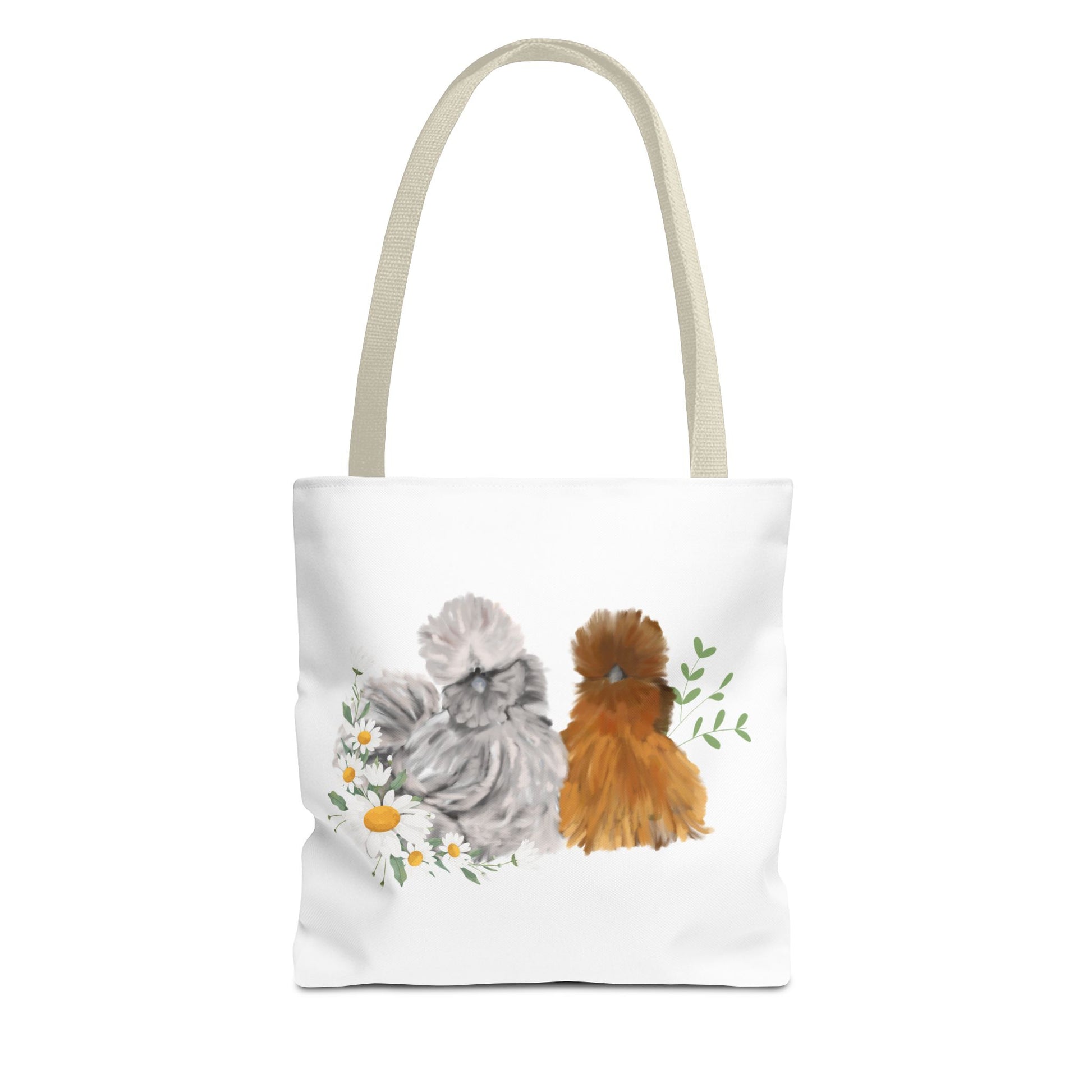 Silkie Fluff & Daisy Flowers Tote Bag