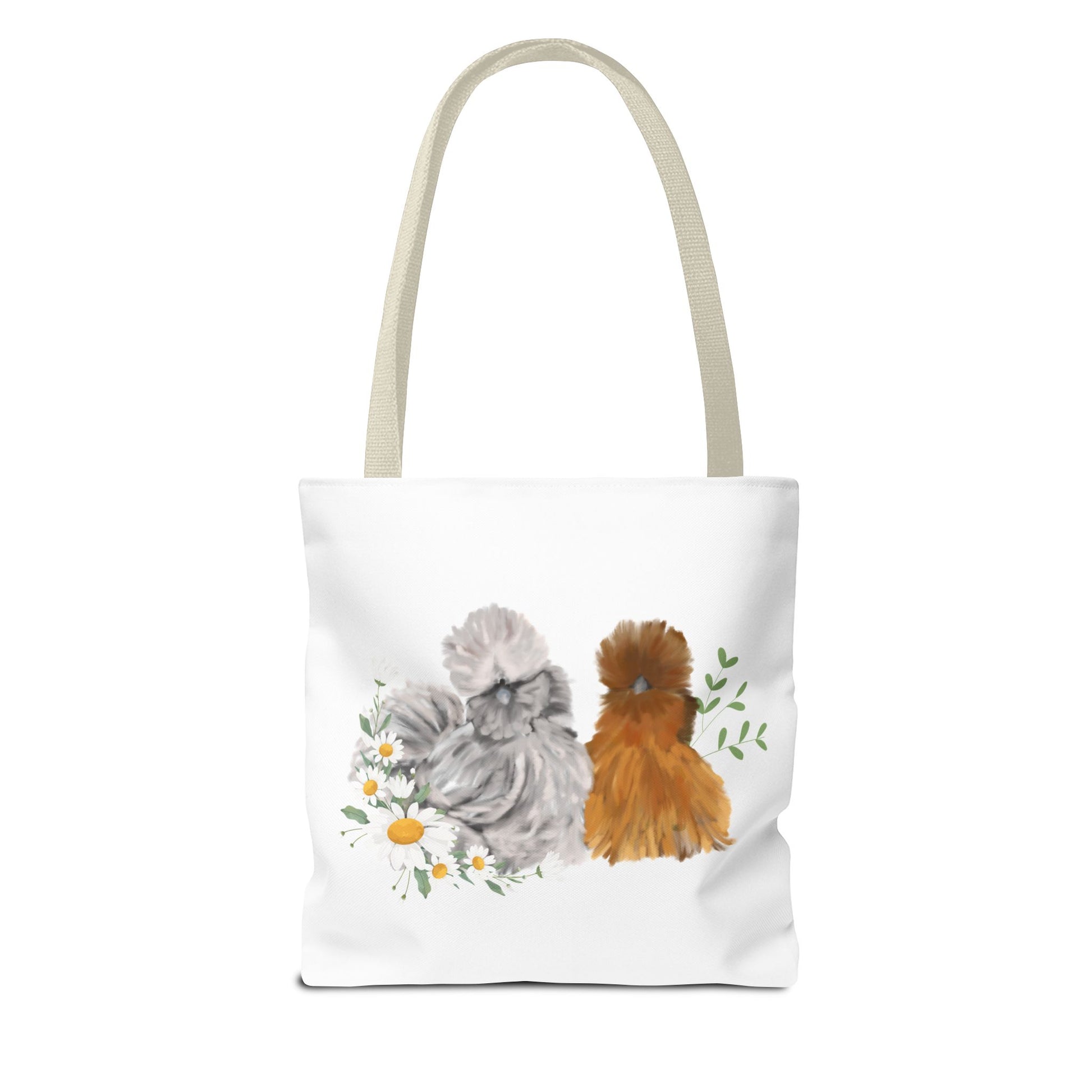 Silkie Fluff & Daisy Flowers Tote Bag