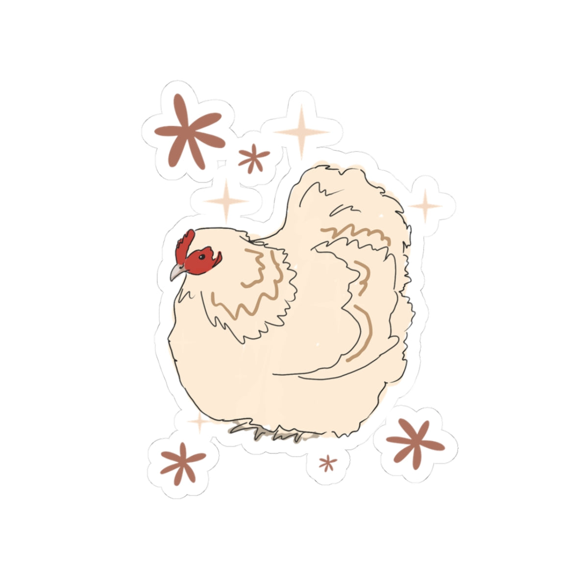 Cute Chicken Kiss-Cut Stickers - Farmhouse Aesthetic Decor