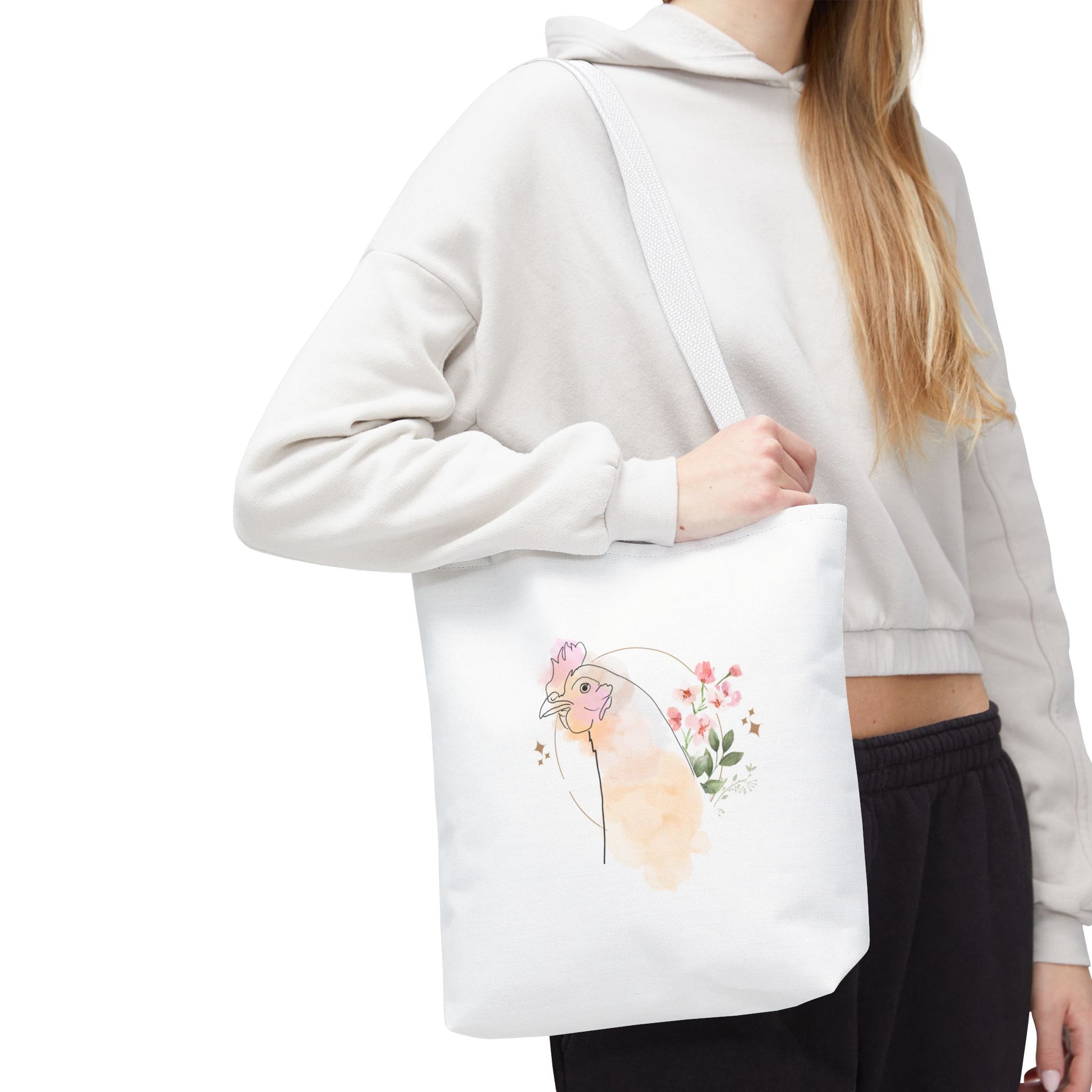Chicken Flower Tote Bag