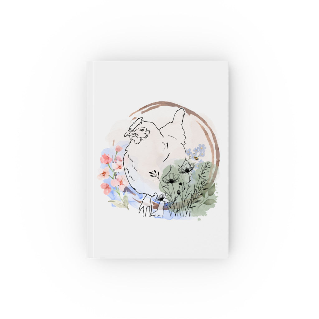 Hard Backed Journal - Gorgeous Chicken and Bee Design - Perfect for Animal Lovers and Chicken Enthusiasts - Great Gift for Birthdays,