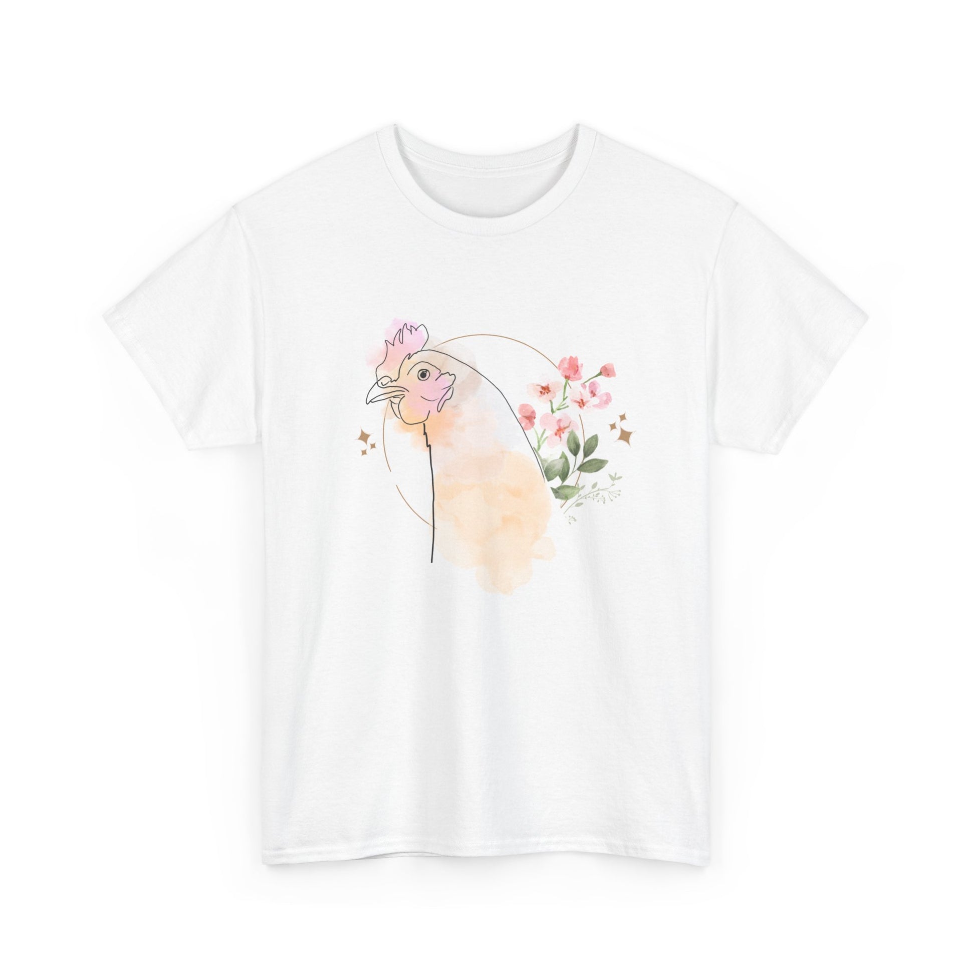 Pretty Chicken and Pink Flowers T-Shirt