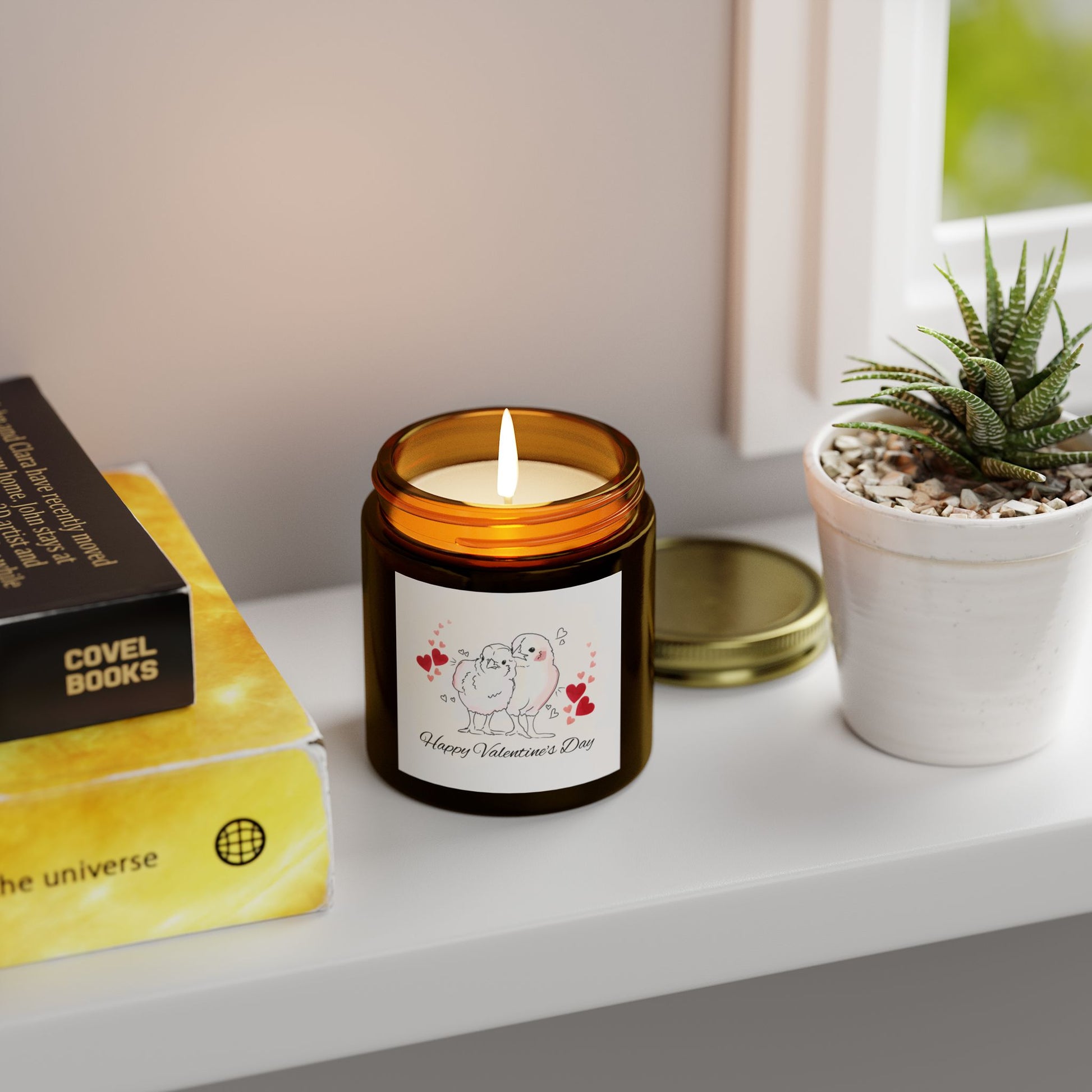 Scented Candle, Chicken Valentine's Day Coconut Apricot Wax (4oz, 9oz)