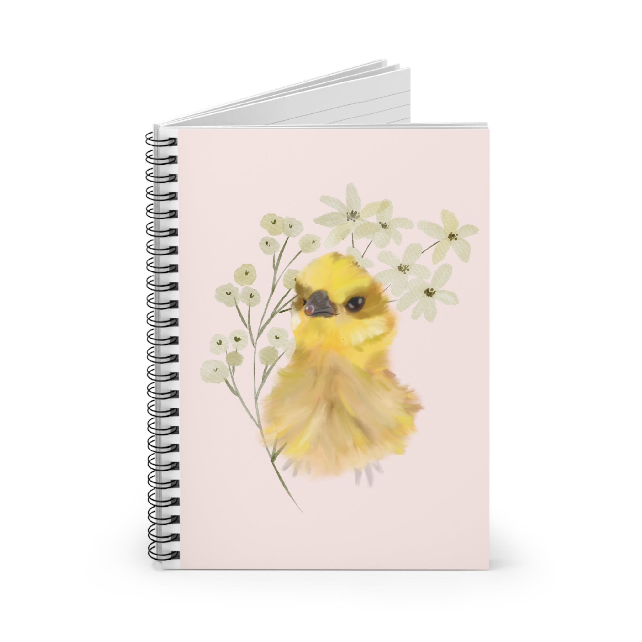 Ruled Line Spiral Notebook - Baby Chick Silkie Design