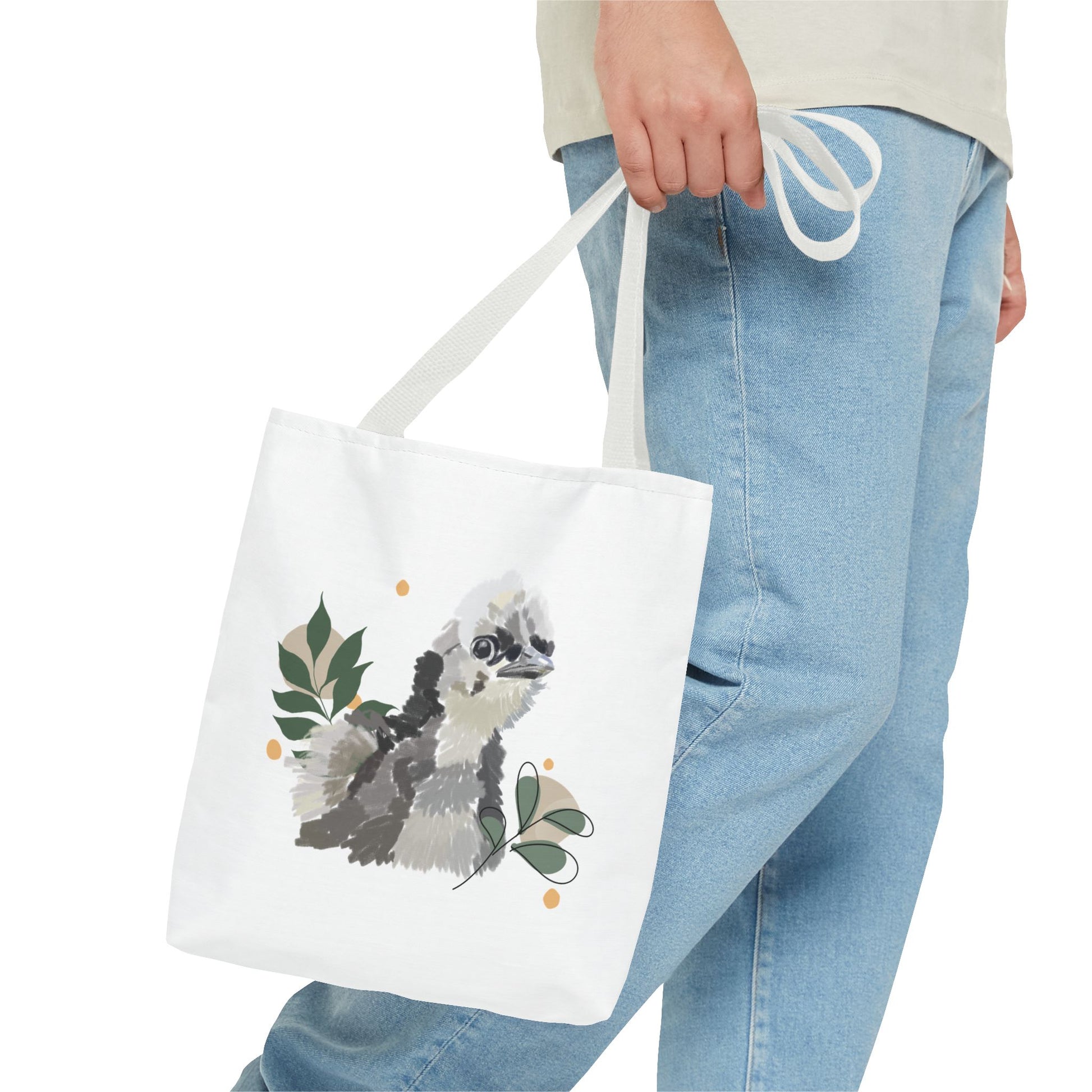 Wild Fluff Hatchling - Tote Bag with Floral Accents
