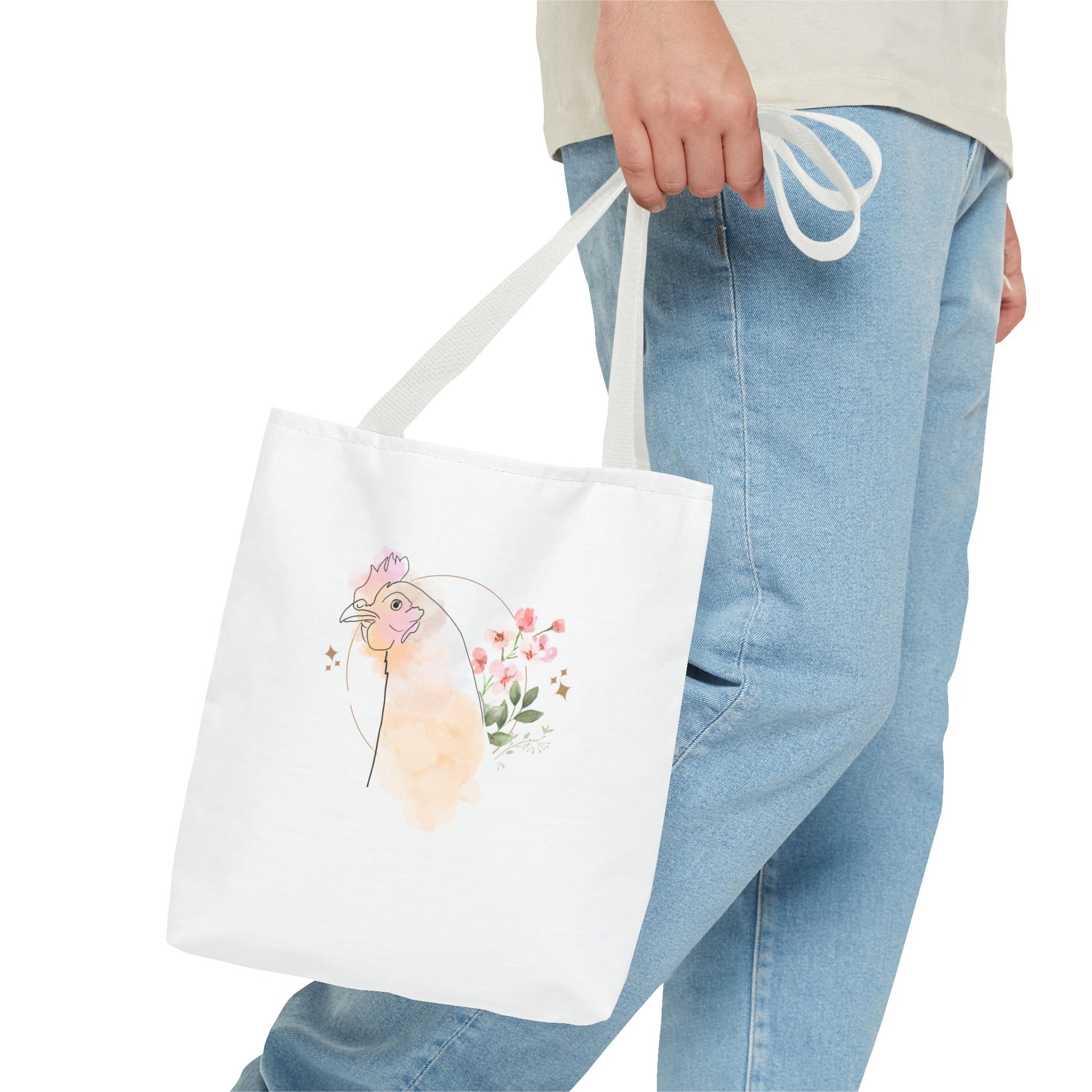 Chicken Flower Tote Bag
