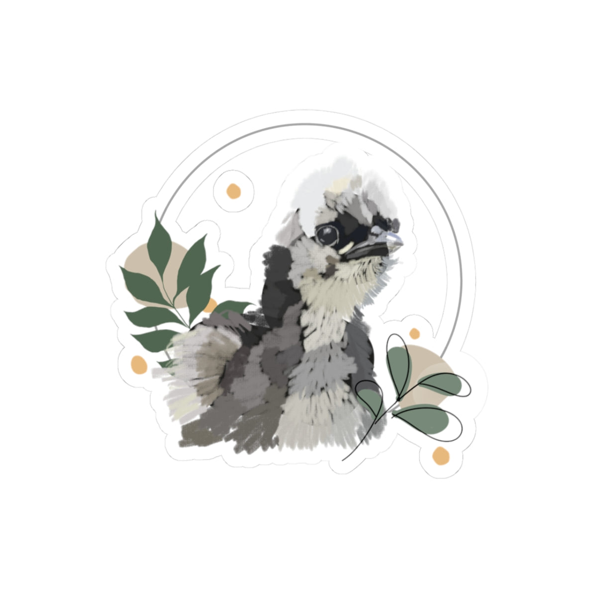 Wild Fluff Hatchling Sticker - Kiss-Cut Nature Decor for Laptops & Scrapbooking
