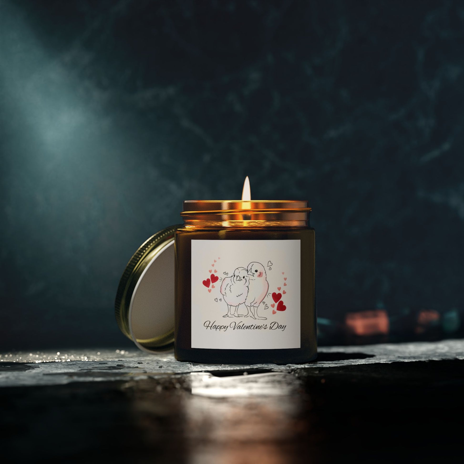 Scented Candle, Chicken Valentine's Day Coconut Apricot Wax (4oz, 9oz)