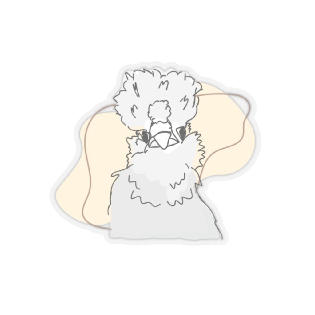 Silkie Chicken Sticker light yellow Simple minimalistic - Kiss-Cut Stickers, Chicken Decal, Cute Laptop Sticker, Farmhouse Decor, Animal