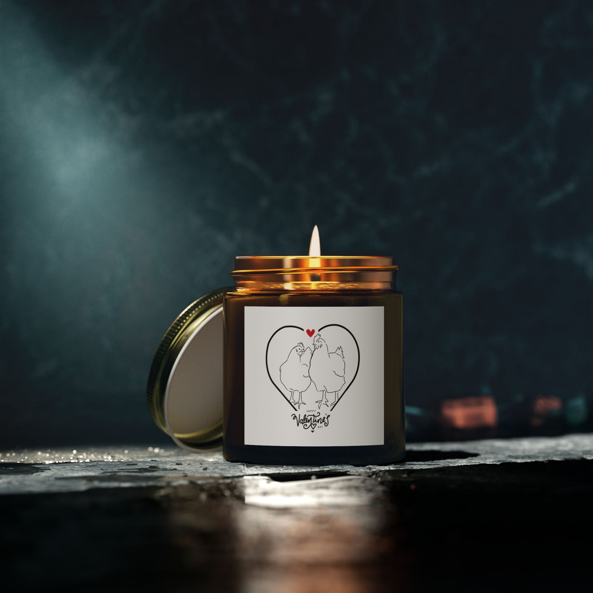 Valentine's Day Chicken Scented Candle - Coconut Apricot Wax (4oz, 9oz)