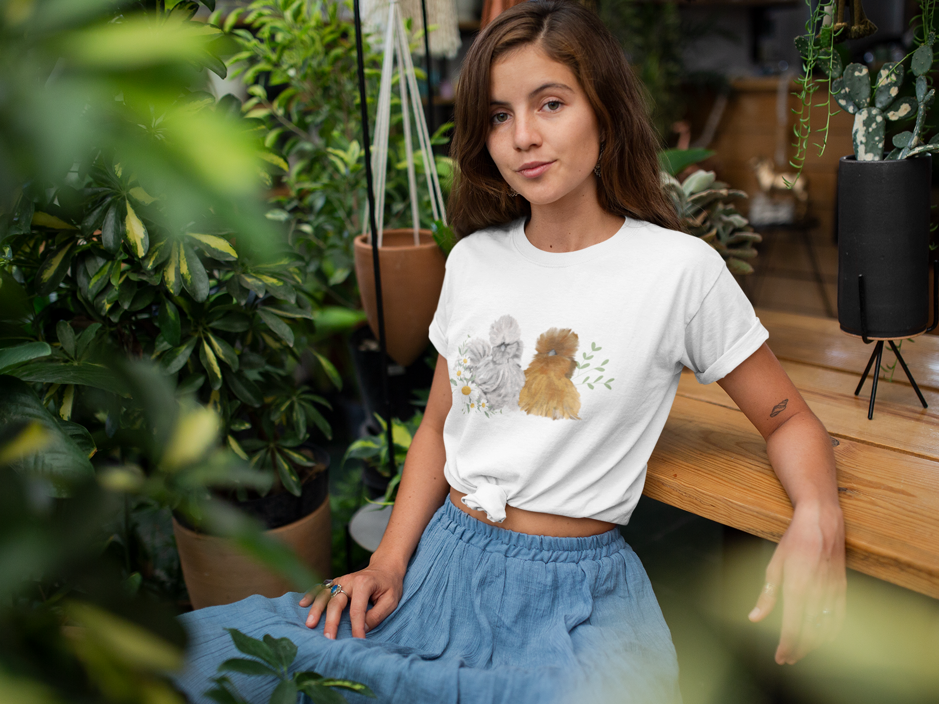 Silkie chicken graphic t-shirt in unisex fit