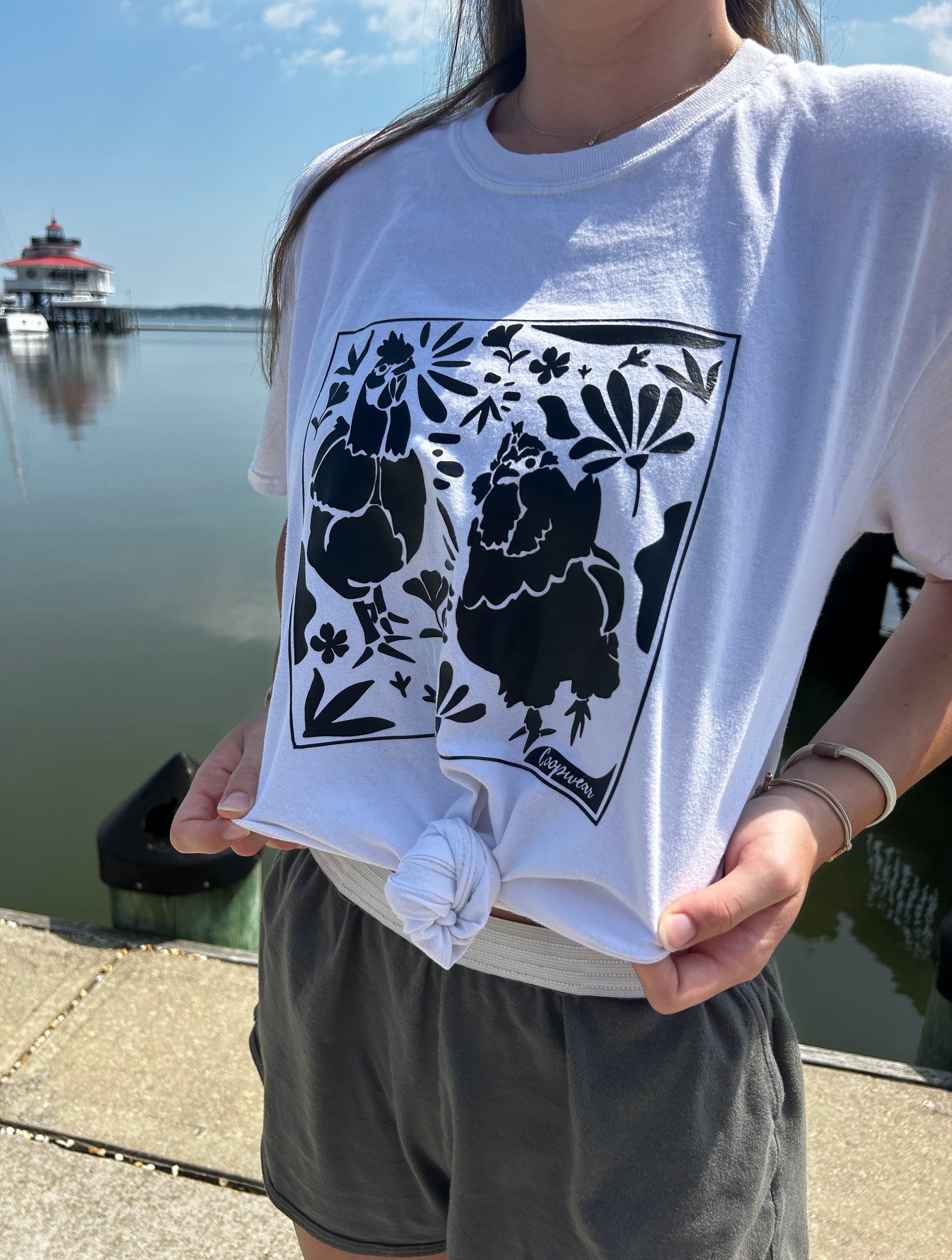 Minimalist Floral Blob Chicken print Tee
