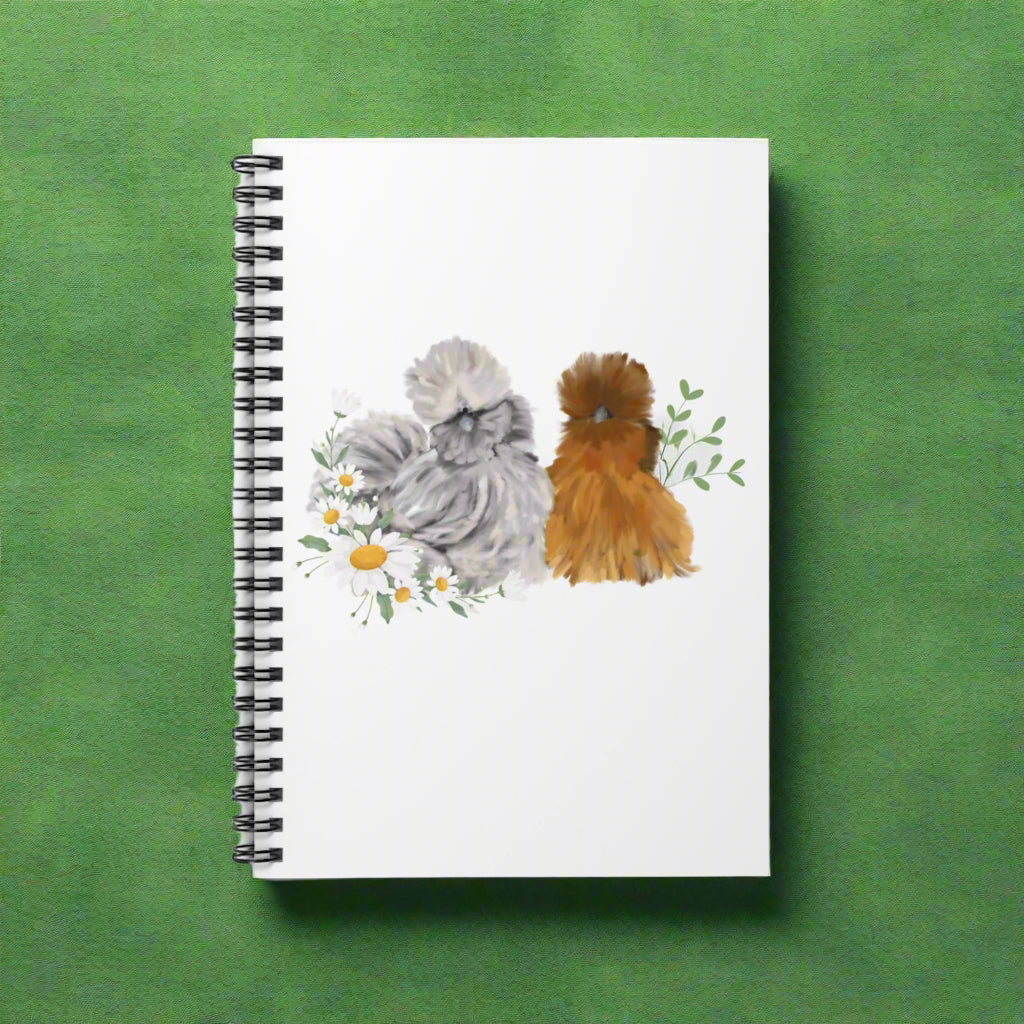 SilkieFluff-Themed Spiral Notebook for Pet Lovers, Cute Journal, Gift for Dog Owners, Floral Notebook, Inspiration Diary
