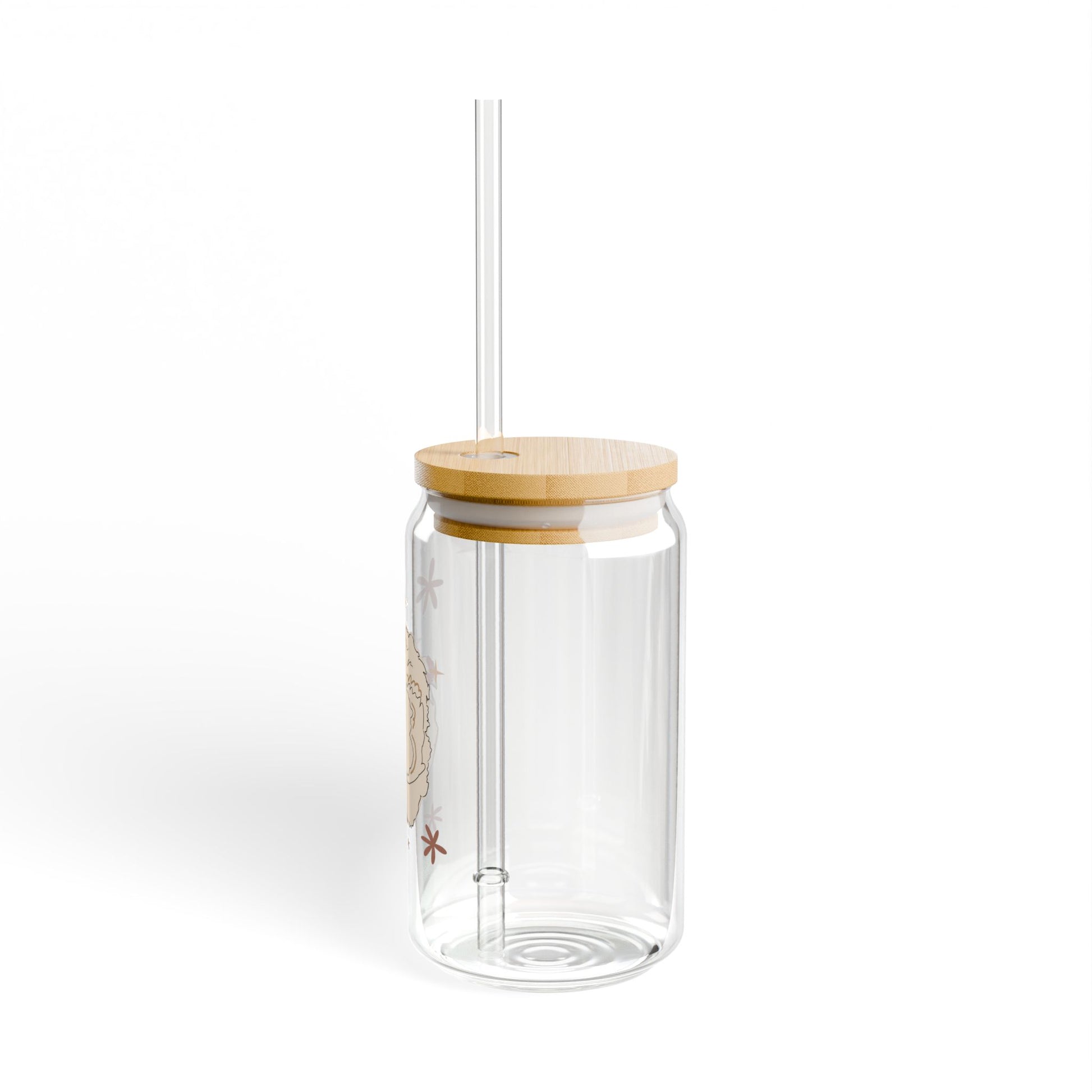 Simple Chicken Design on Sipper Glass, 16oz