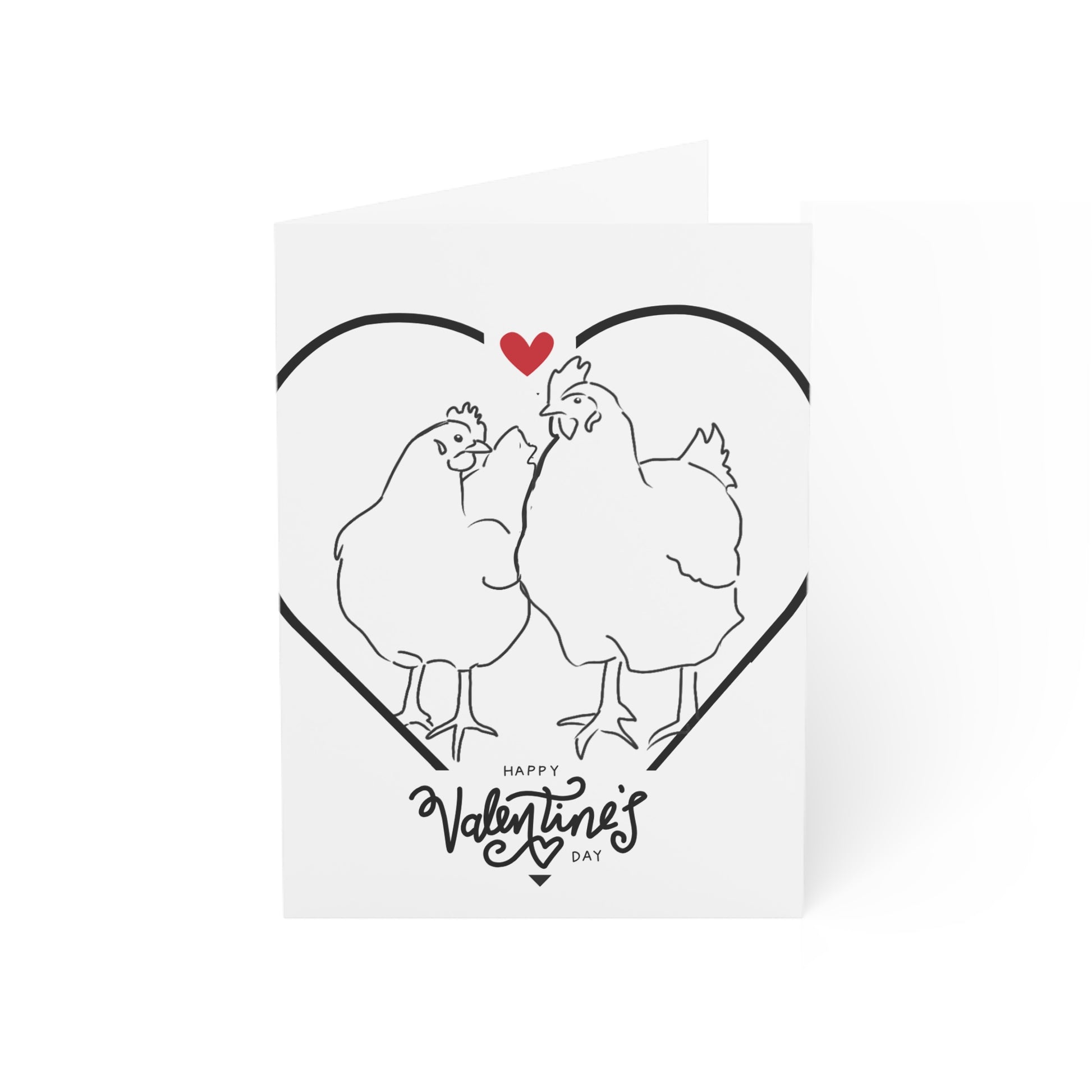 Cute Valentine’s Day Greeting Cards - Set of 1, 10, 30, or 50 | Love Chickens Design