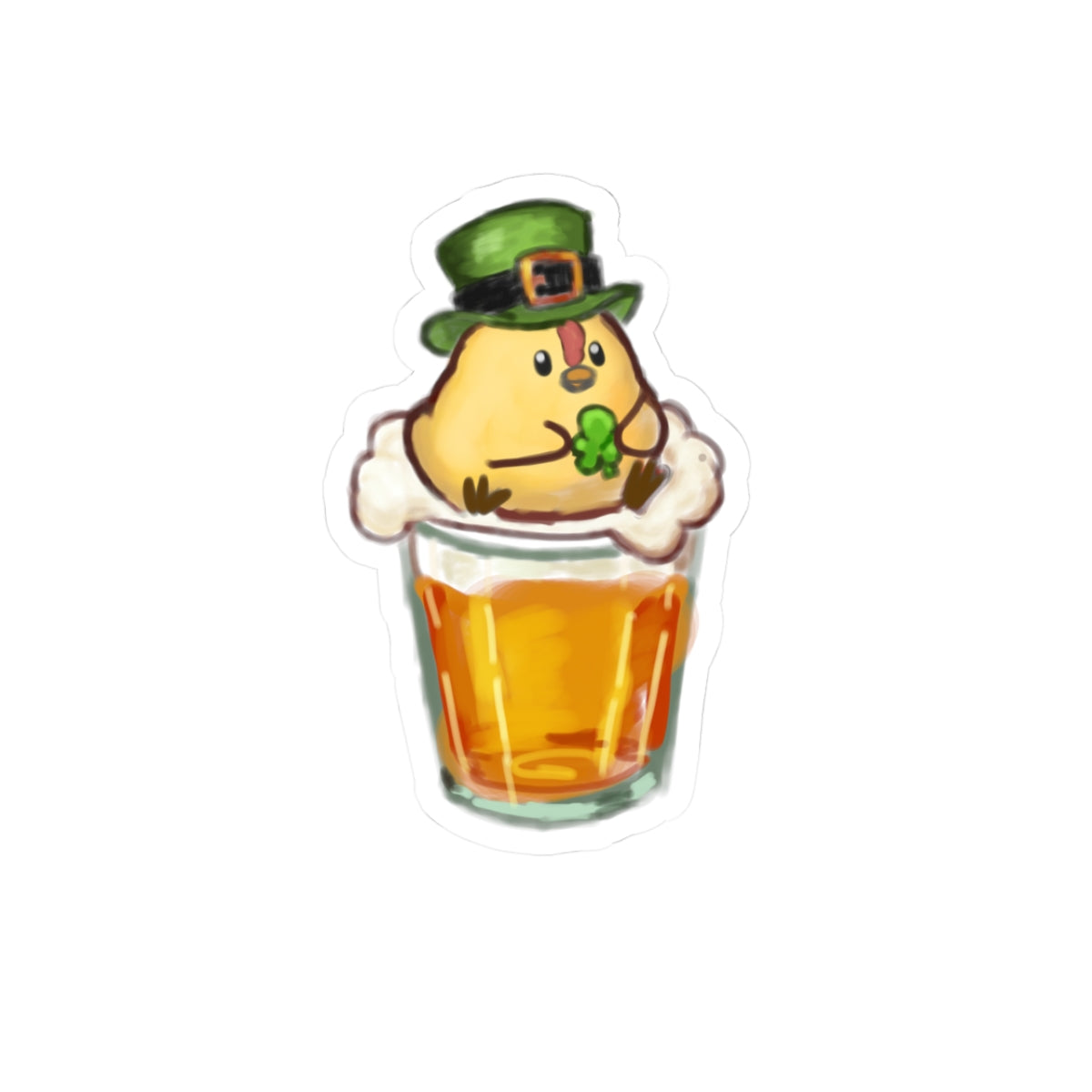 Lucky Beer Chick Sticker - Fun Kiss-Cut Vinyl Decal for St. Patrick's Day