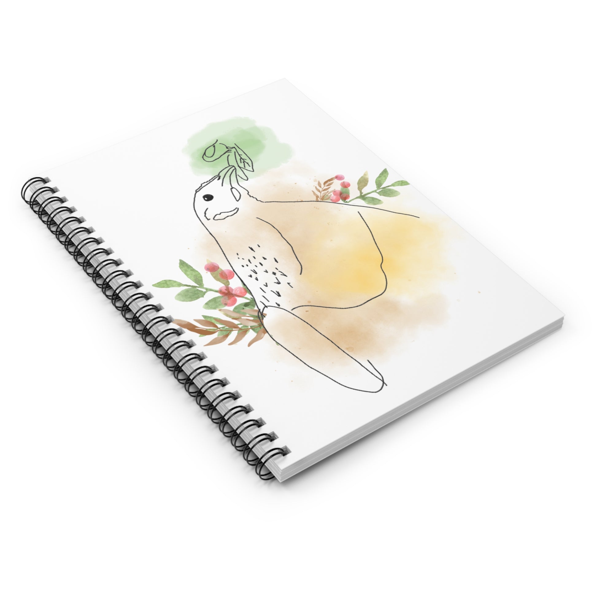 Golden Hen With Red Berries Spiral Notebook - Ruled Line