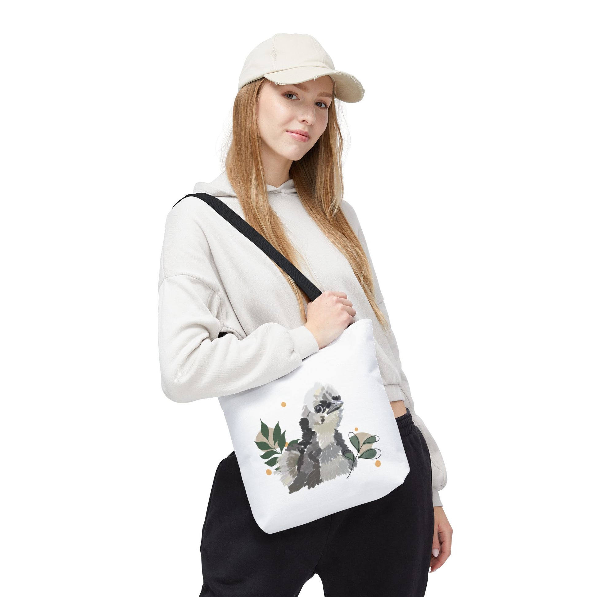 Wild Fluff Hatchling - Tote Bag with Floral Accents