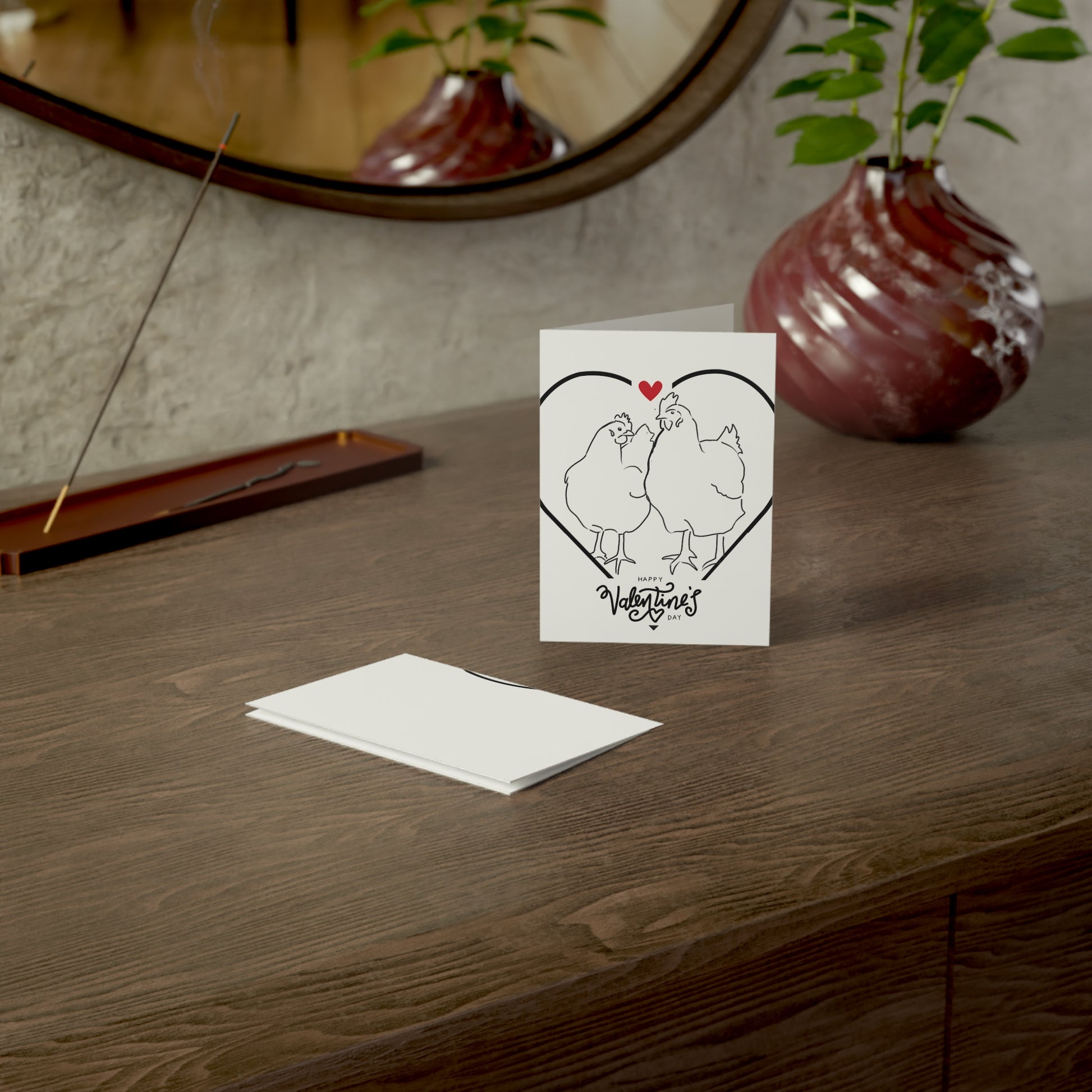 Cute Valentine’s Day Greeting Cards - Set of 1, 10, 30, or 50 | Love Chickens Design