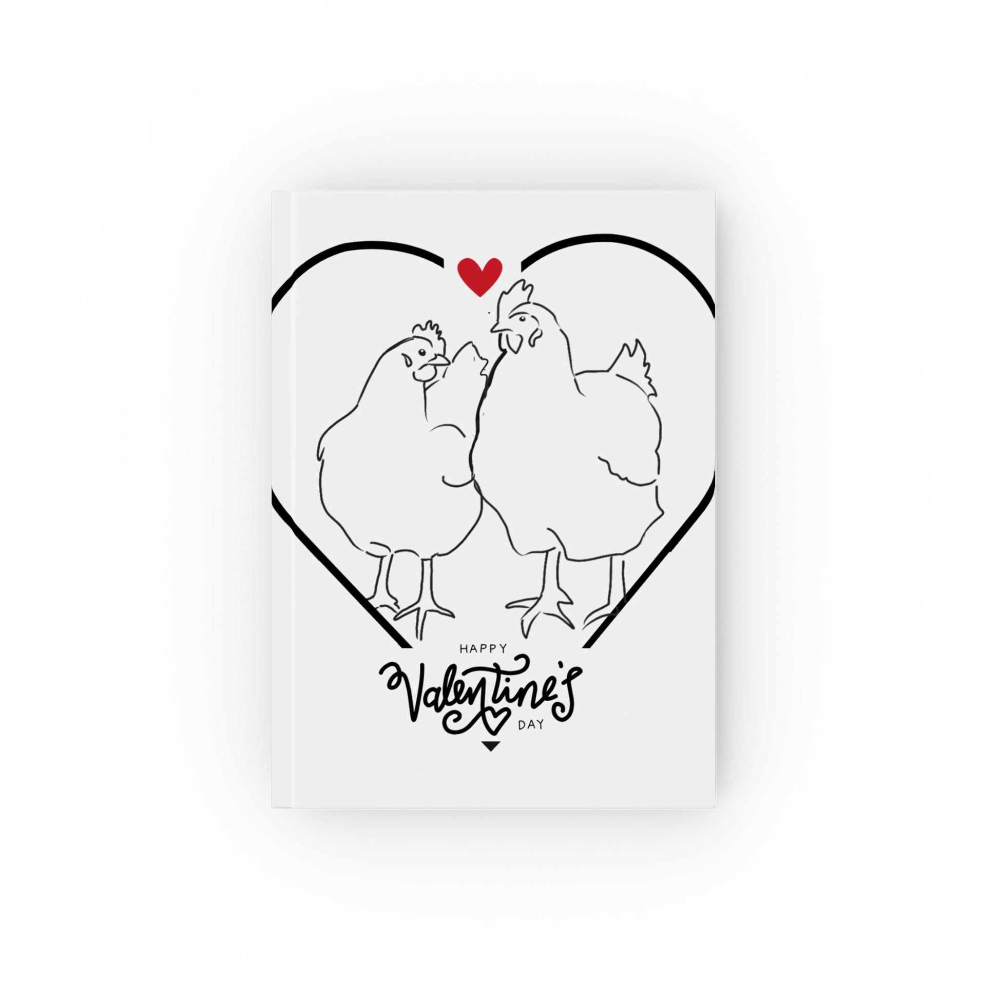 Valentine's Day Hard Backed Journal with Cute Chickens