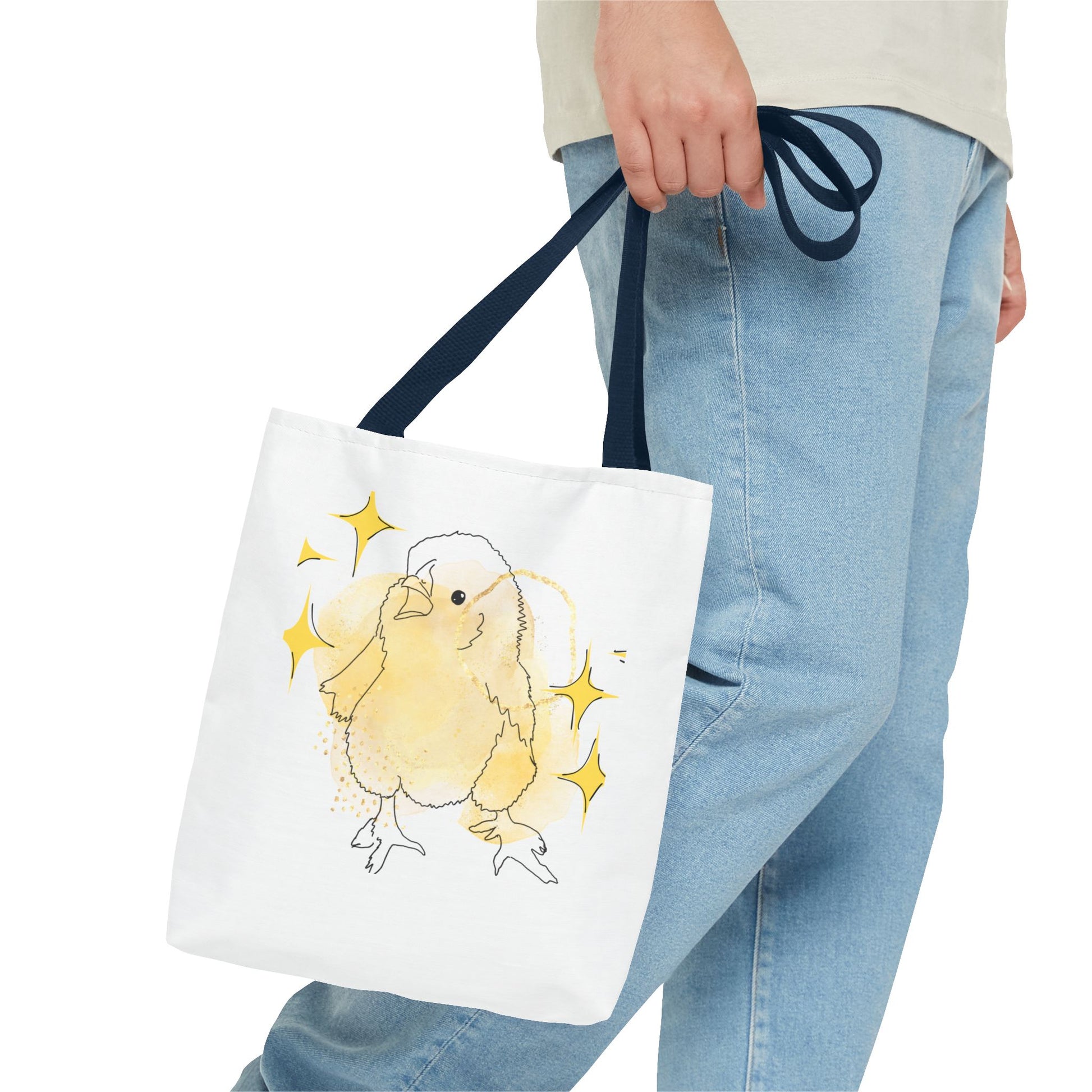 Faverolle Chick With Stars Tote Bag (AOP)