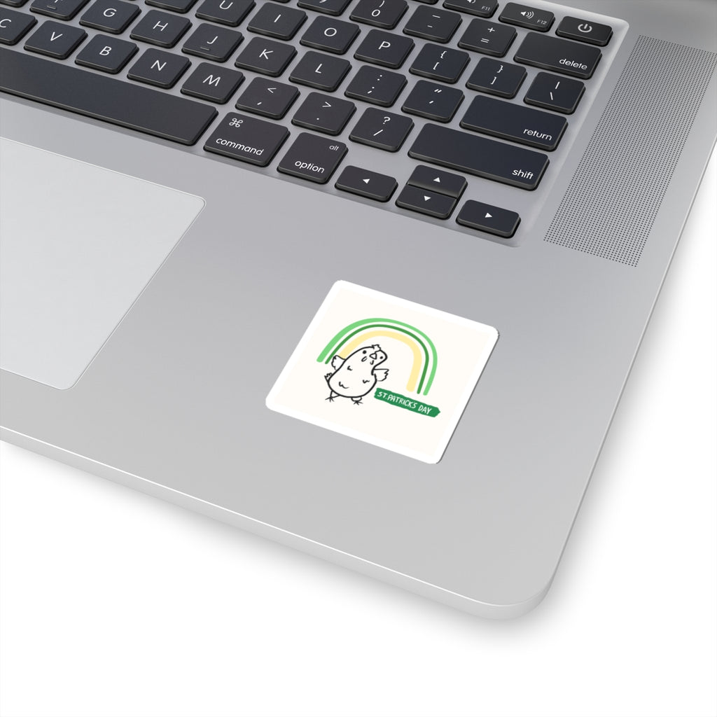 Whimsical St. Patrick's Day Chicken Kiss-Cut Stickers - Adorn Your Laptop and Decor