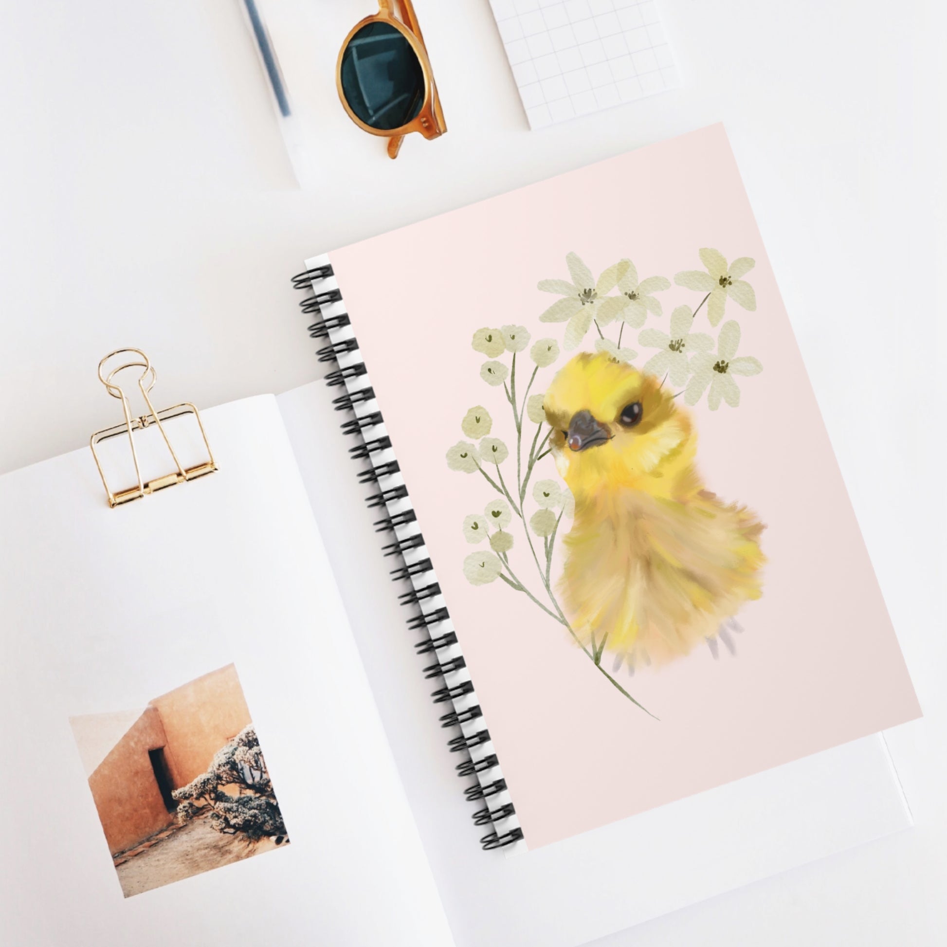 Ruled Line Spiral Notebook - Baby Chick Silkie Design