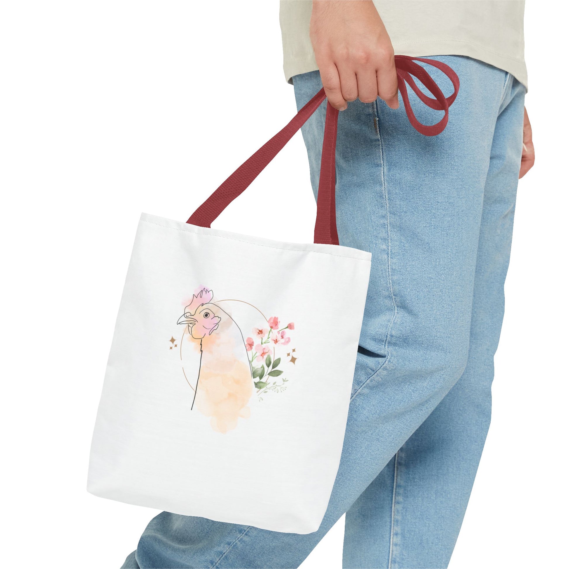 Chicken Flower Tote Bag