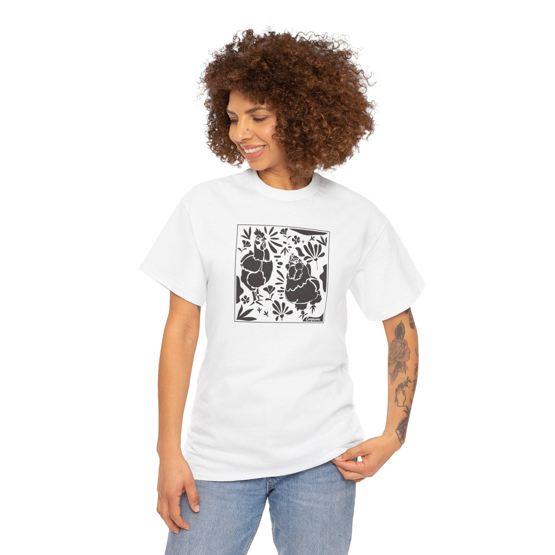 Minimalist Floral Blob Chicken print Tee
