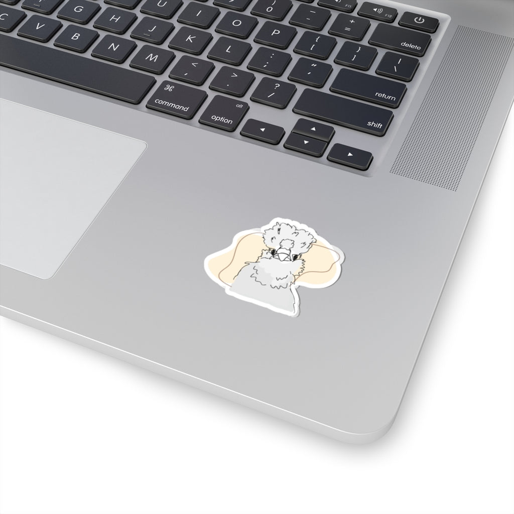 Silkie Chicken Sticker light yellow Simple minimalistic - Kiss-Cut Stickers, Chicken Decal, Cute Laptop Sticker, Farmhouse Decor, Animal