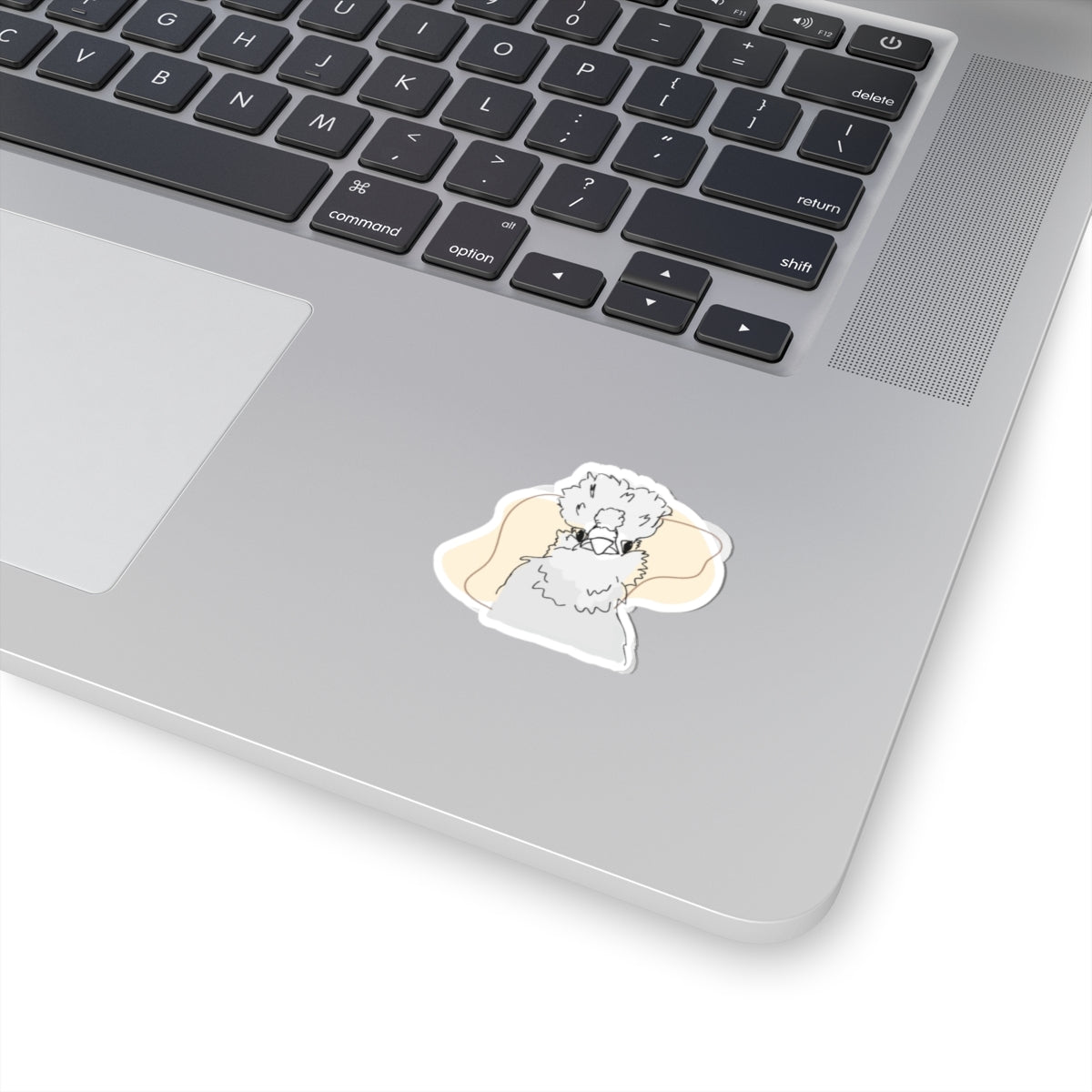 Silkie Chicken Sticker light yellow Simple minimalistic - Kiss-Cut Stickers, Chicken Decal, Cute Laptop Sticker, Farmhouse Decor, Animal