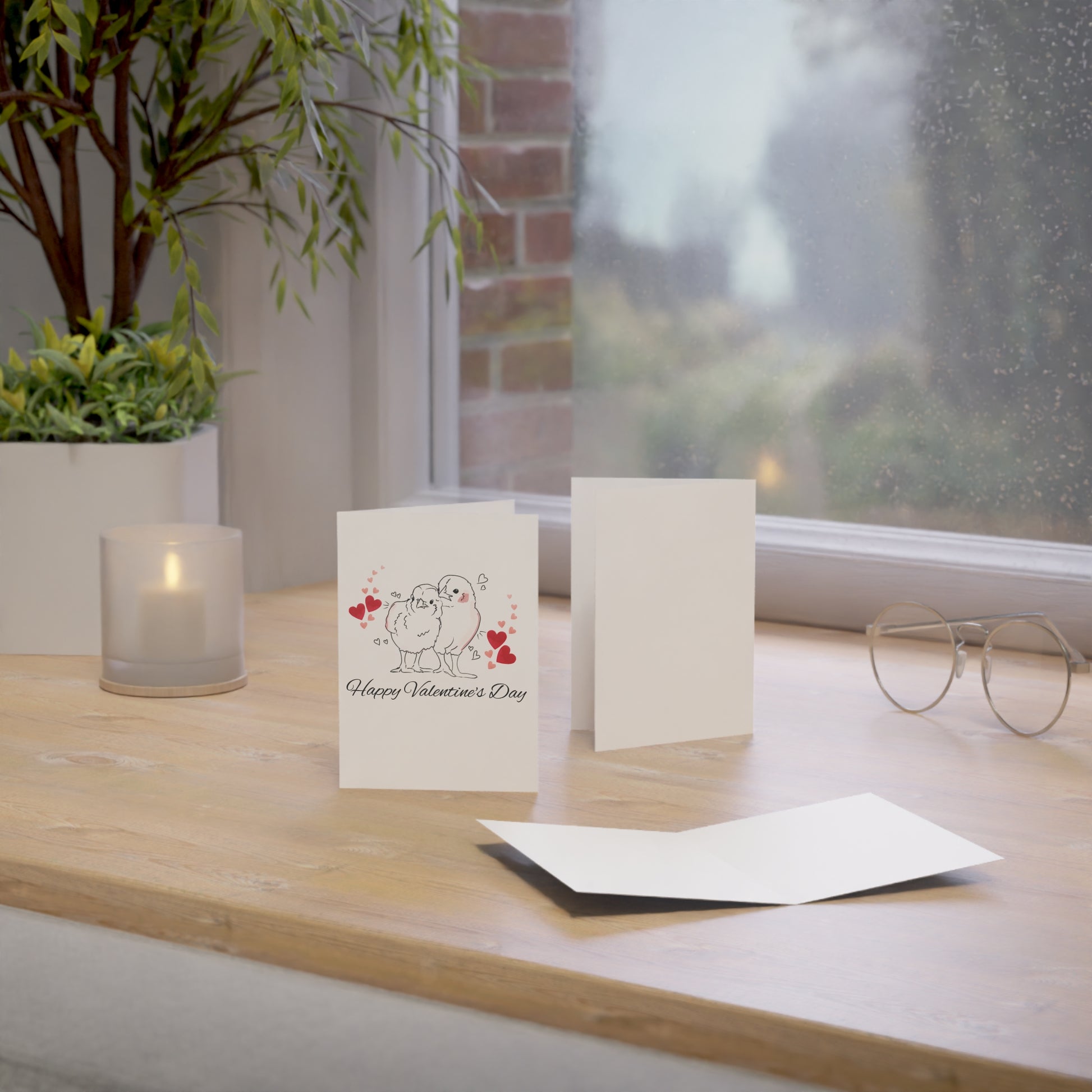 Valentine's Day Greeting Cards Set (1, 10, 30, 50pcs) - Cute Love Bird Design