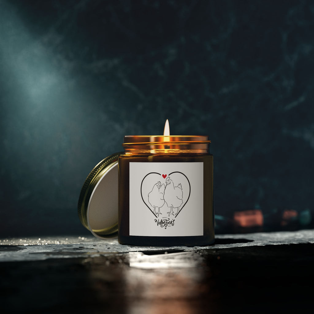 Valentine's Day Chicken Scented Candle - Coconut Apricot Wax (4oz, 9oz)