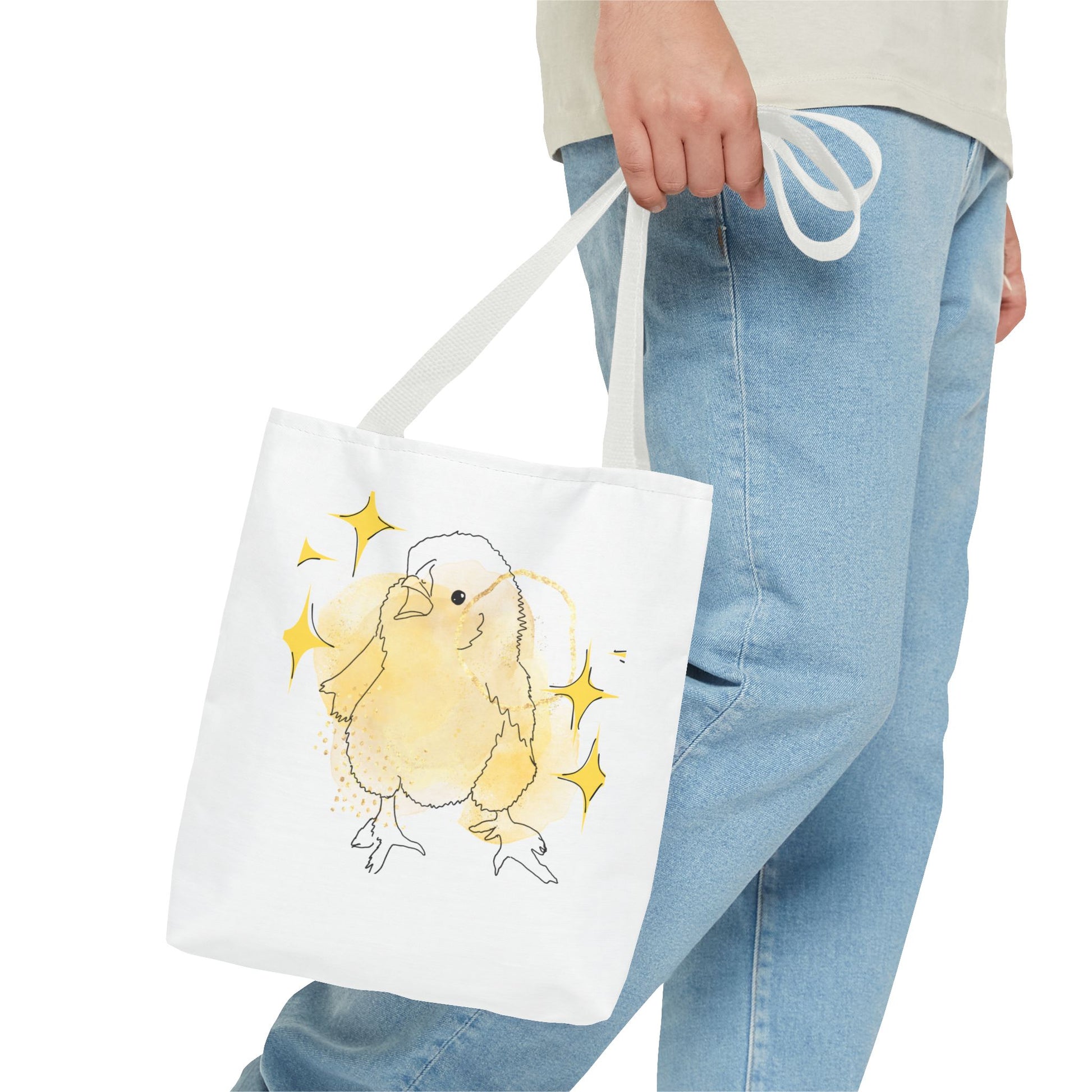 Faverolle Chick With Stars Tote Bag (AOP)