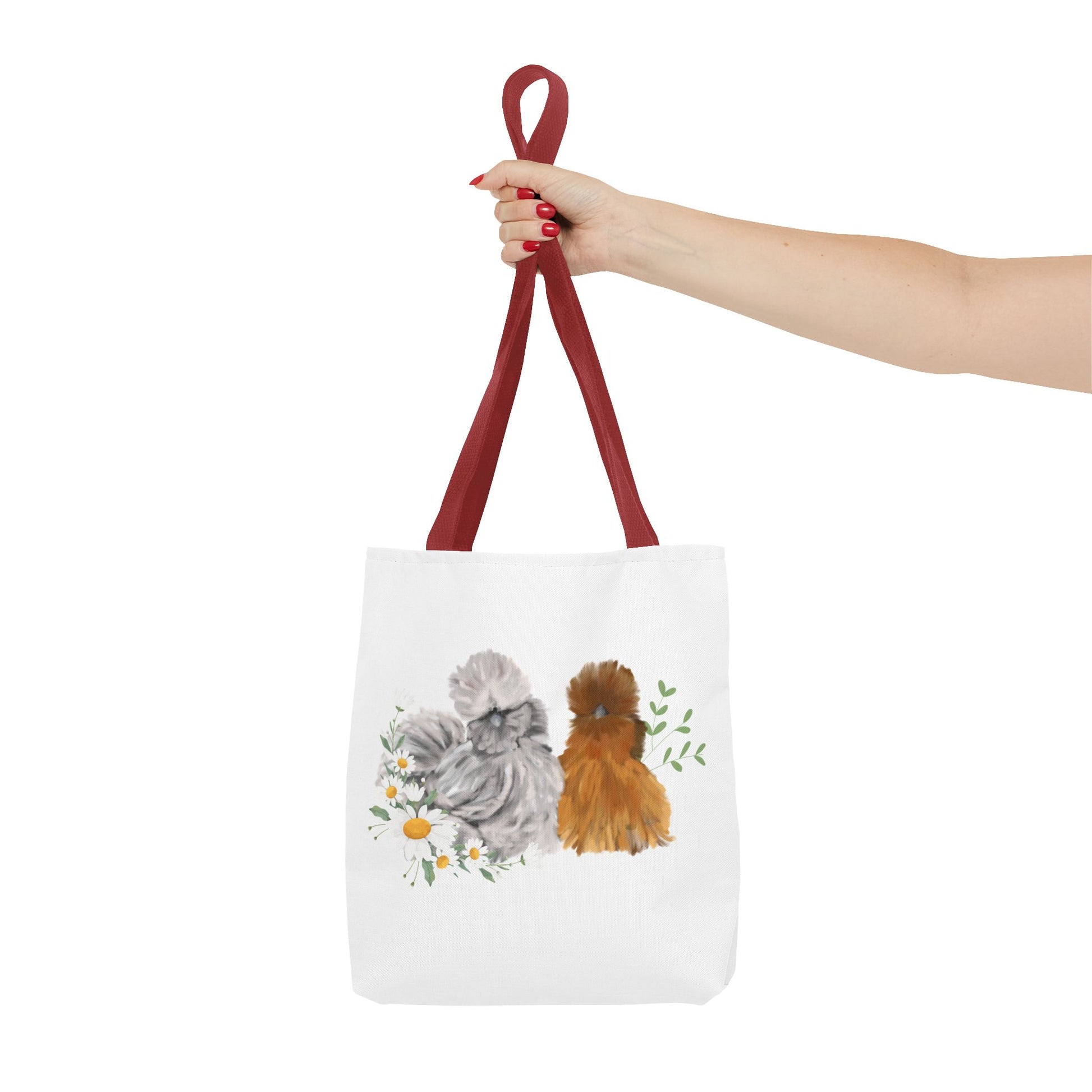 Silkie Fluff & Daisy Flowers Tote Bag