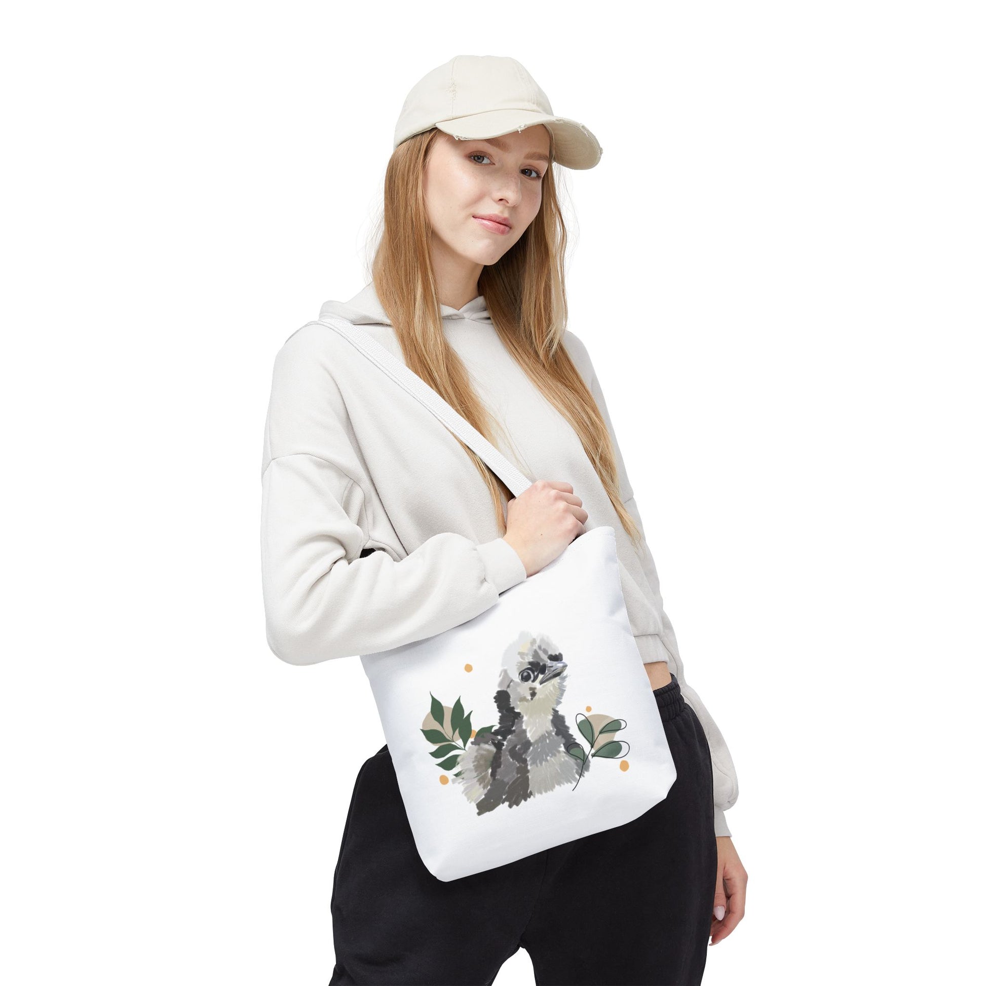 Wild Fluff Hatchling - Tote Bag with Floral Accents