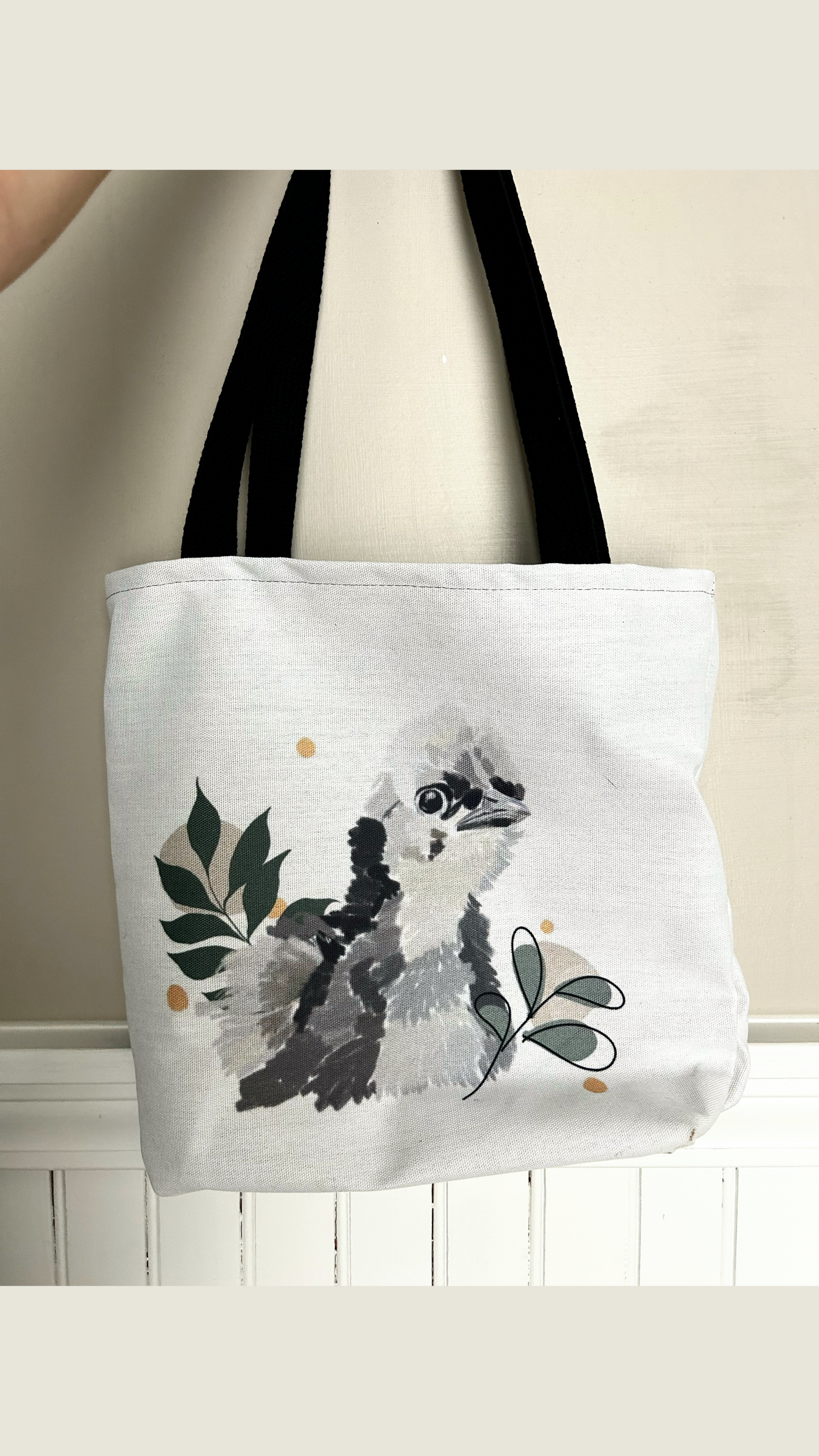 Wild Fluff Hatchling - Tote Bag with Floral Accents